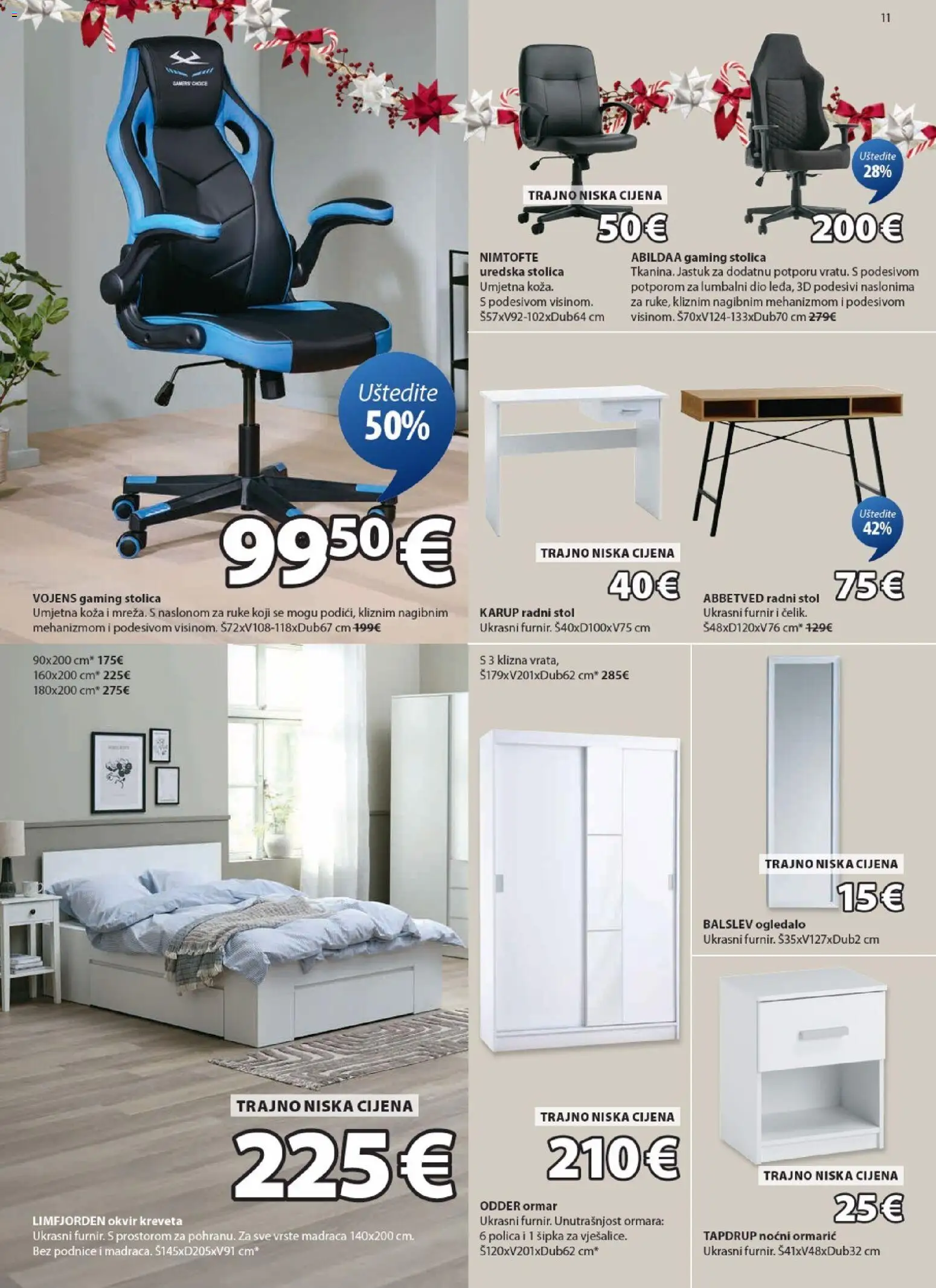 JYSK katalog | vrijedi od 17.12.2025 | Stranica: 11 | Proizvodi: Ormar, Noćni ormarić, Radni stol, Ogledalo