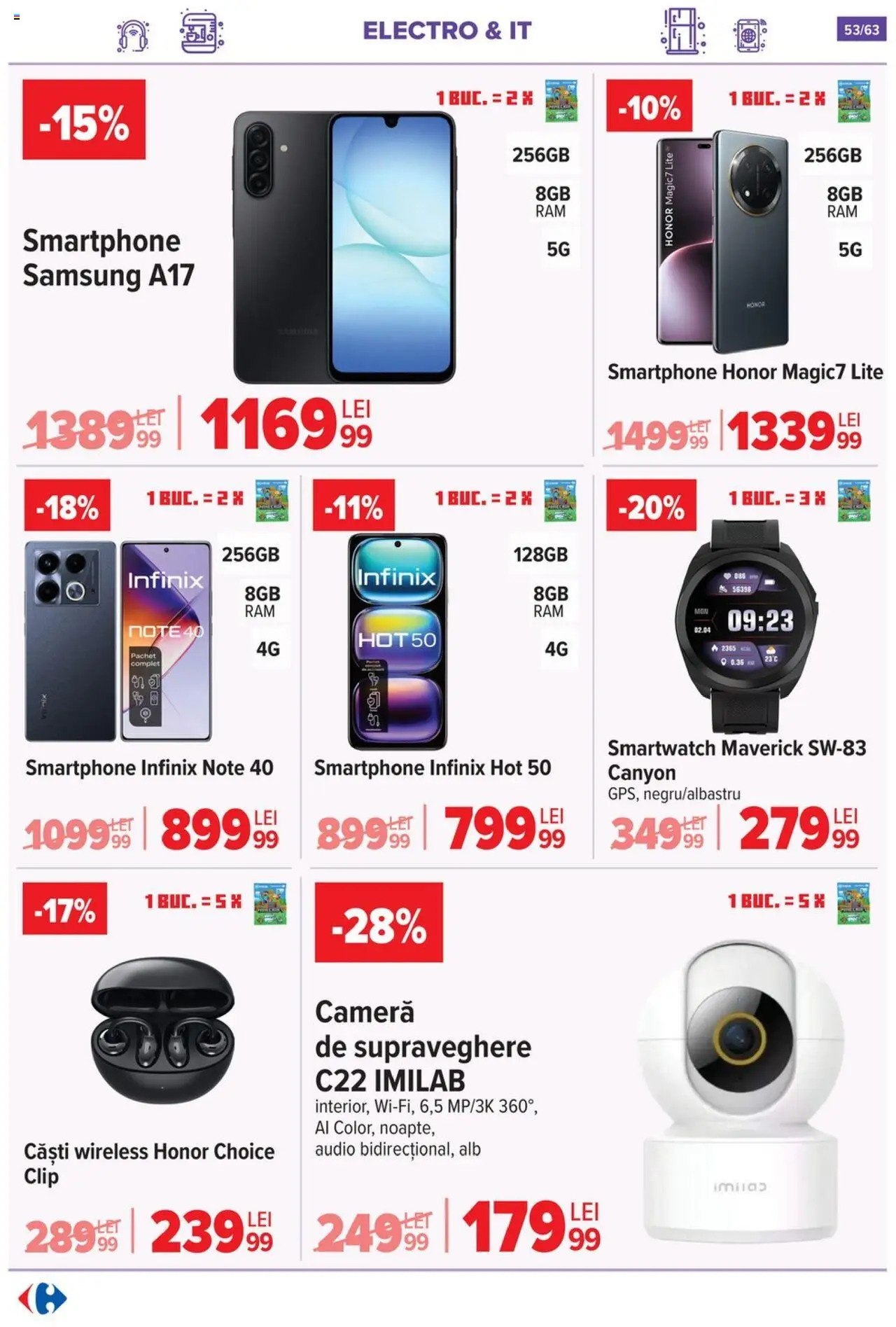 Noul catalog Carrefour – valabil de la 01.10.2025 | Pagină: 53 | Produse: Espressor, Enginar, Storcător, Apă