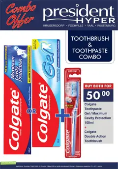 President Hyper specials catalogue – valid from 07.04.2026 | Page: 2 | Products: Stock, Toothpaste, Toothbrush