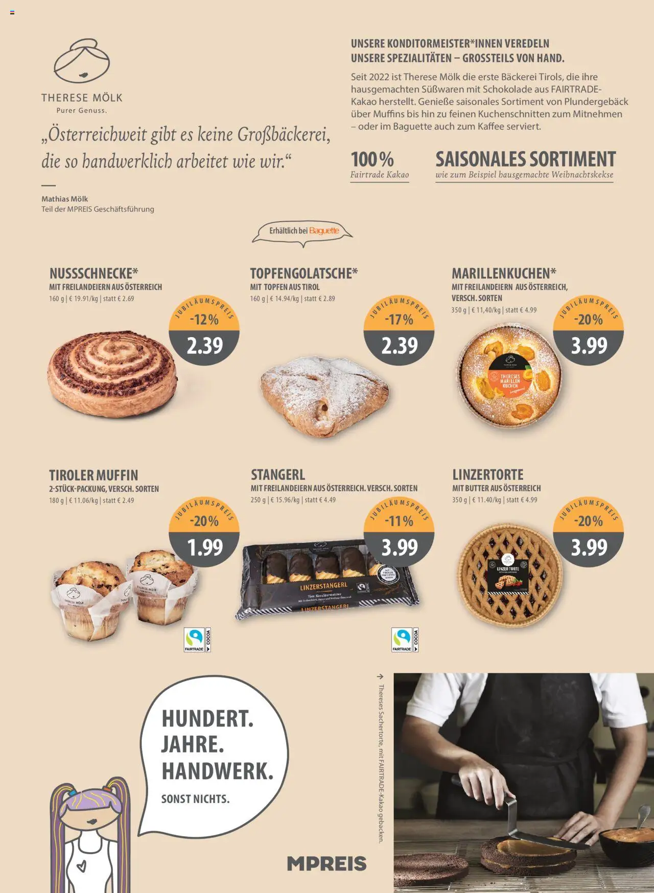 MPREIS Lenzing gültig ab 02.10.2025 | Seite: 9 | Produkte: Bäckerei, Butter, Kaffee, Schokolade