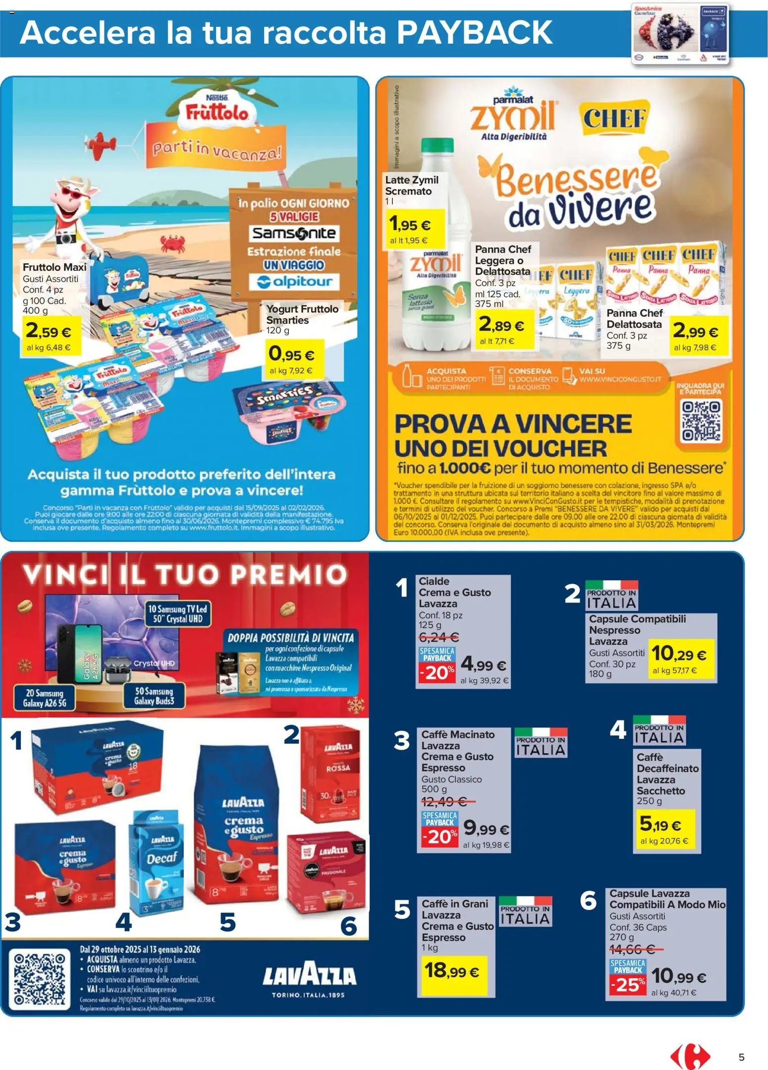 Volantino Carrefour del 04.11.2025 | Pagina: 5 | Prodotti: Crema, Yogurt, Panna, Lavazza