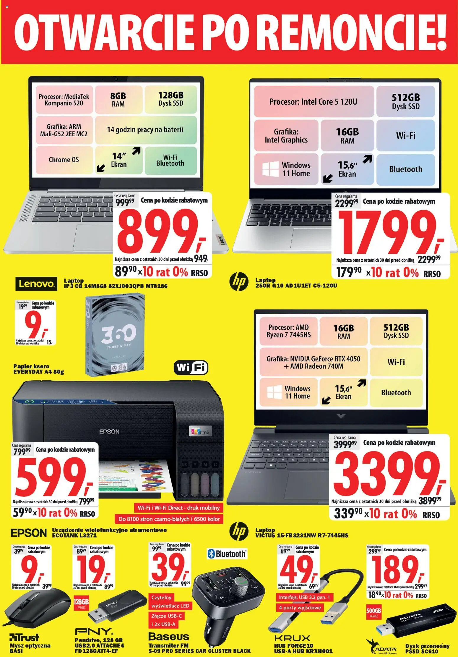 Mediaexpert promocje - Otwarcie po remoncie Turek od 26.03.2026 | Strona: 5 | Produkty: Laptop, Mysz, Złącze, USB