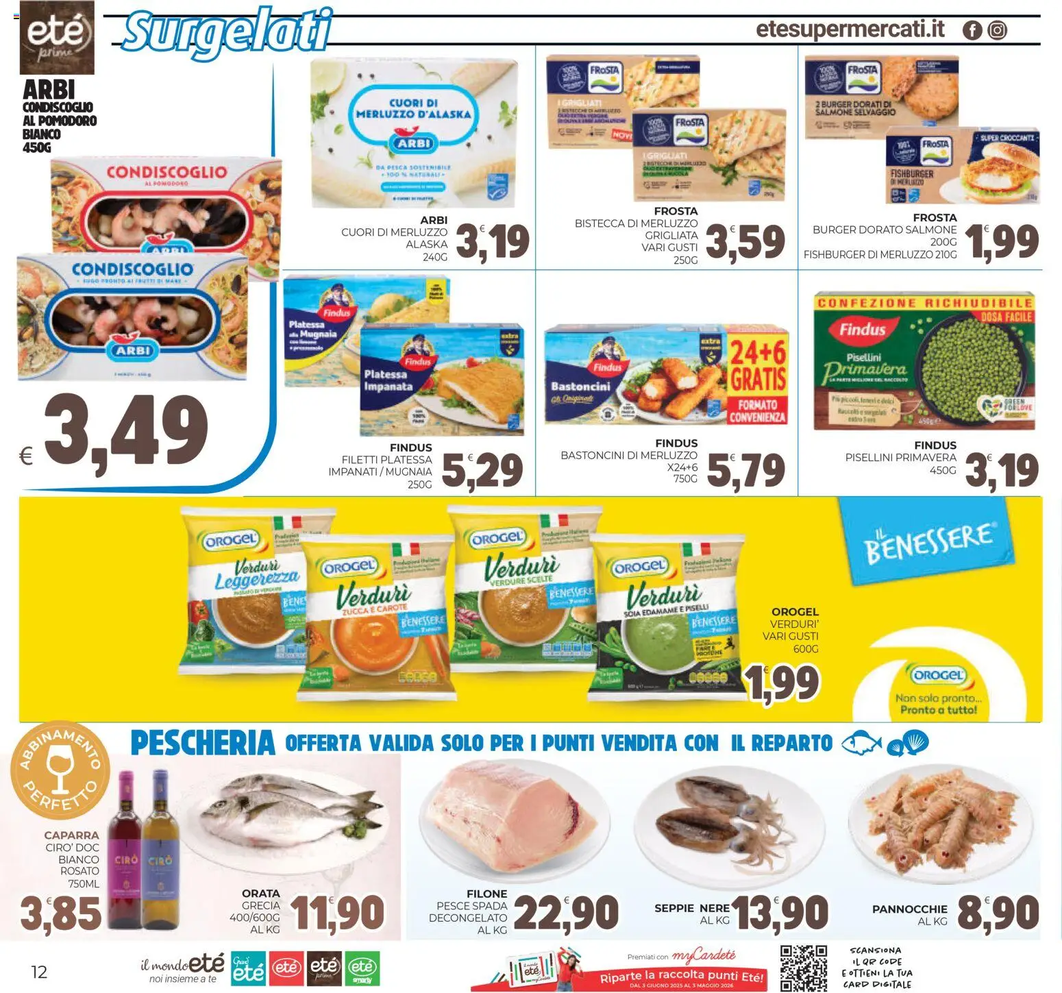 Volantino Eté del 27.02.2026 | Pagina: 12 | Prodotti: Merluzzo, Carote, Piselli, Pesce spada