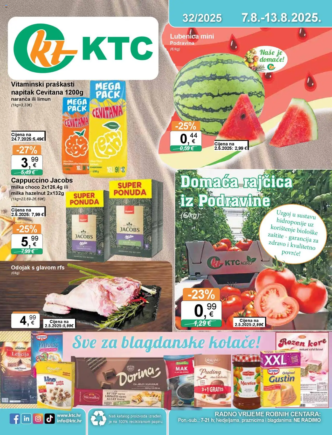 KTC katalog | vrijedi od 07.08.2025 | Stranica: 1 | Proizvodi: Puding, Povrće, Lubenica, Milka
