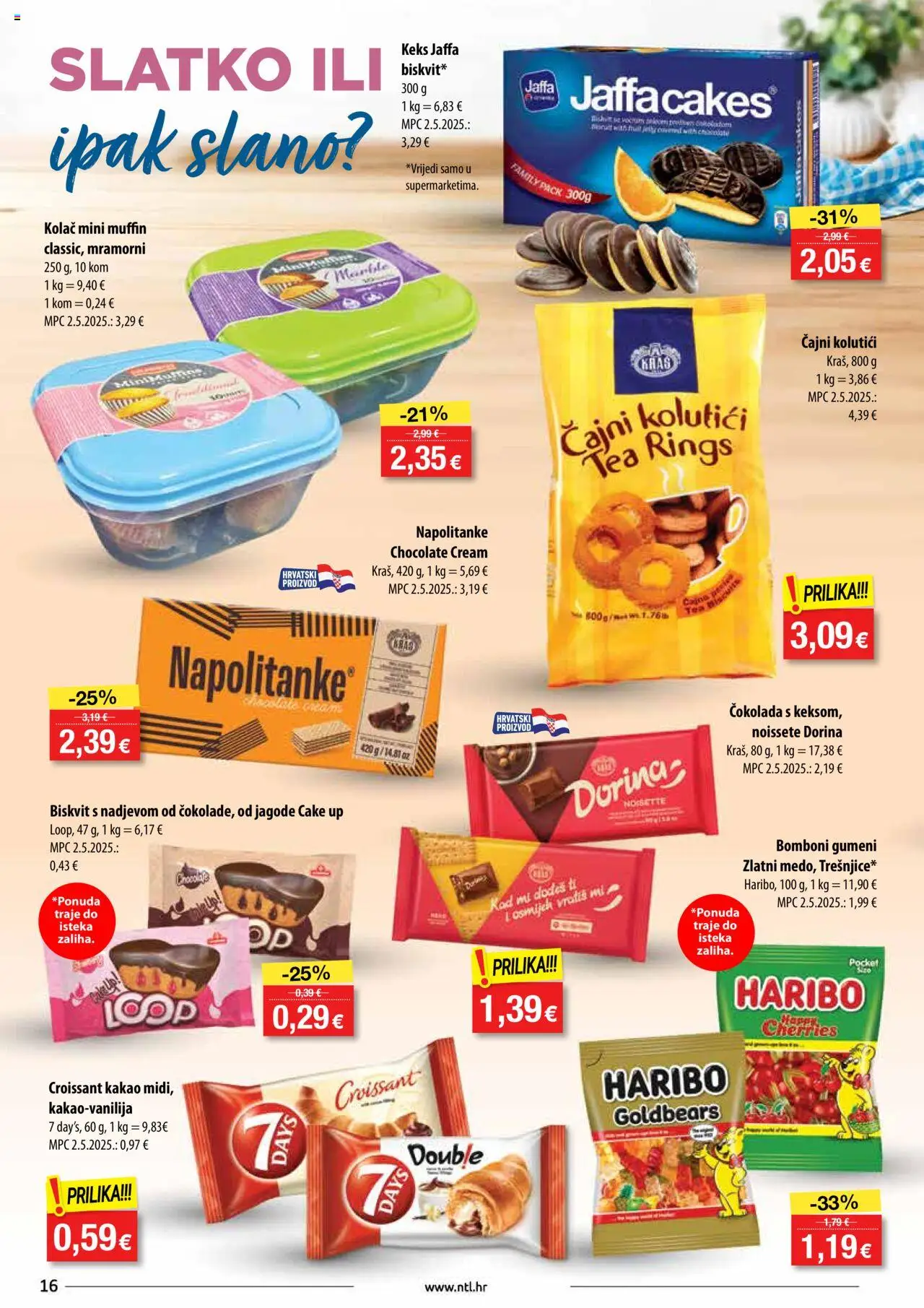 NTL katalog | vrijedi od 13.08.2025 | Stranica: 16 | Proizvodi: Dorina, Bomboni, Keks, Napolitanke