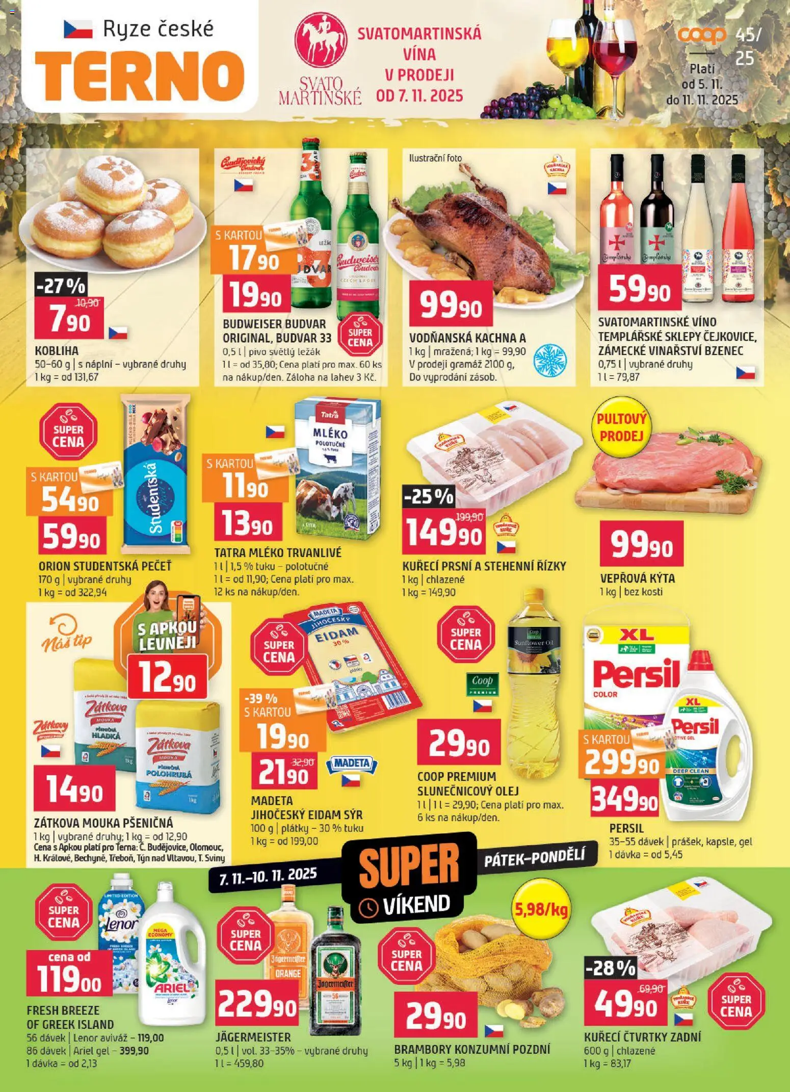Terno leták - Zlín od 05.11.2025 | Strana: 1 | Produkty: Mléko, Eidam, Budvar 33, Vepřová Kýta