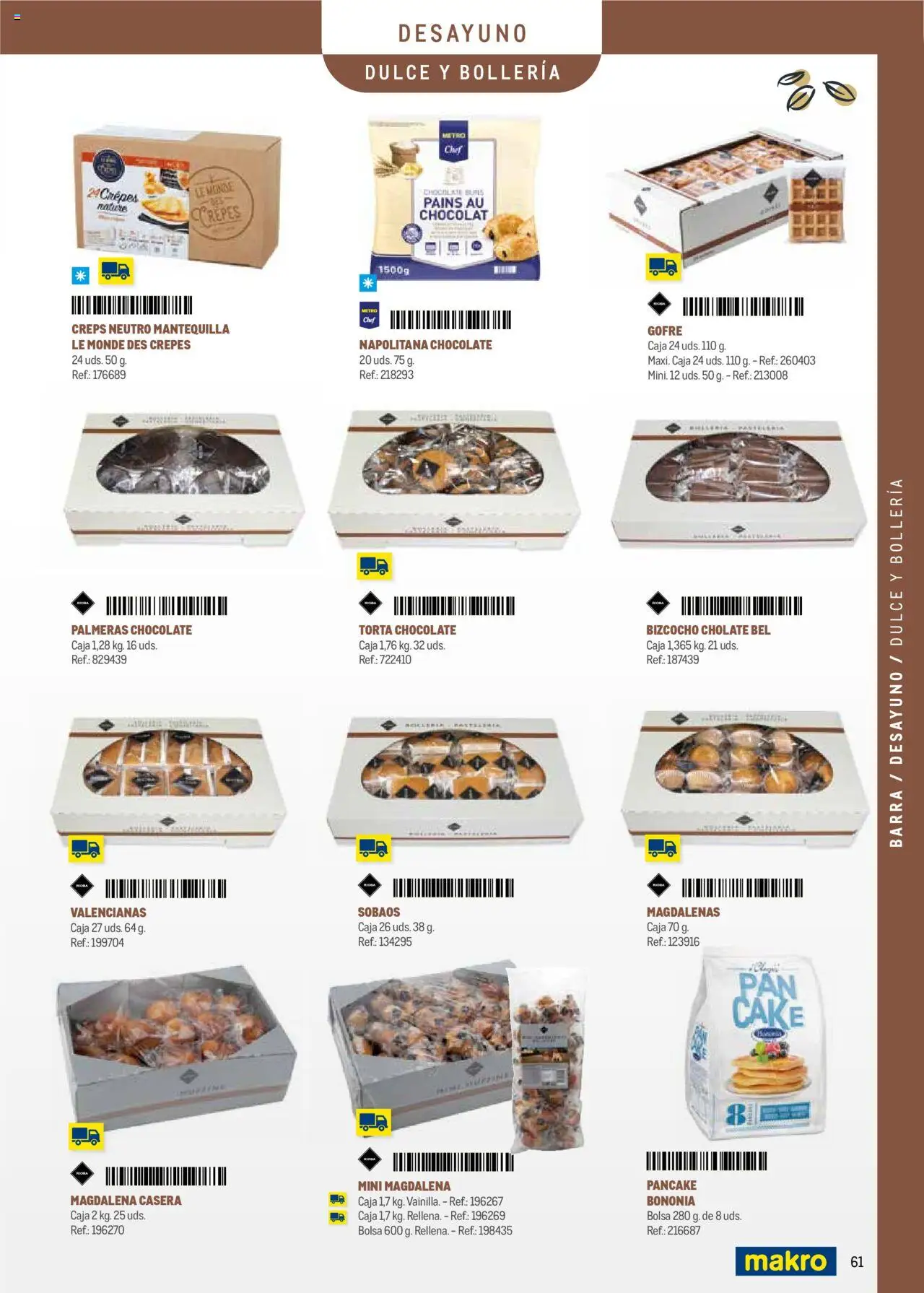 Makro - Menú y Barra Península │ válido desde el 08.09.2025 | Página: 61 | Productos: Palmeras, Magdalenas, Bolsa, Caja