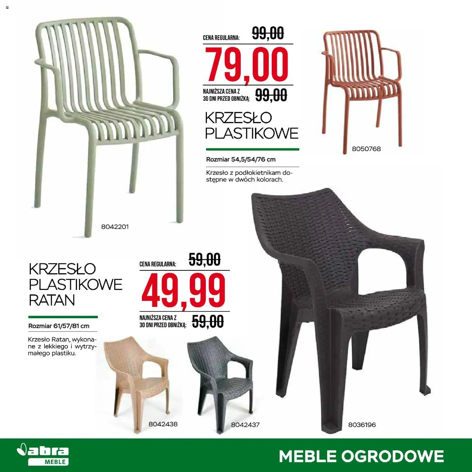 Abra meble gazetka od 24.04.2026 | Strona: 8 | Produkty: Krzesło, Meble ogrodowe