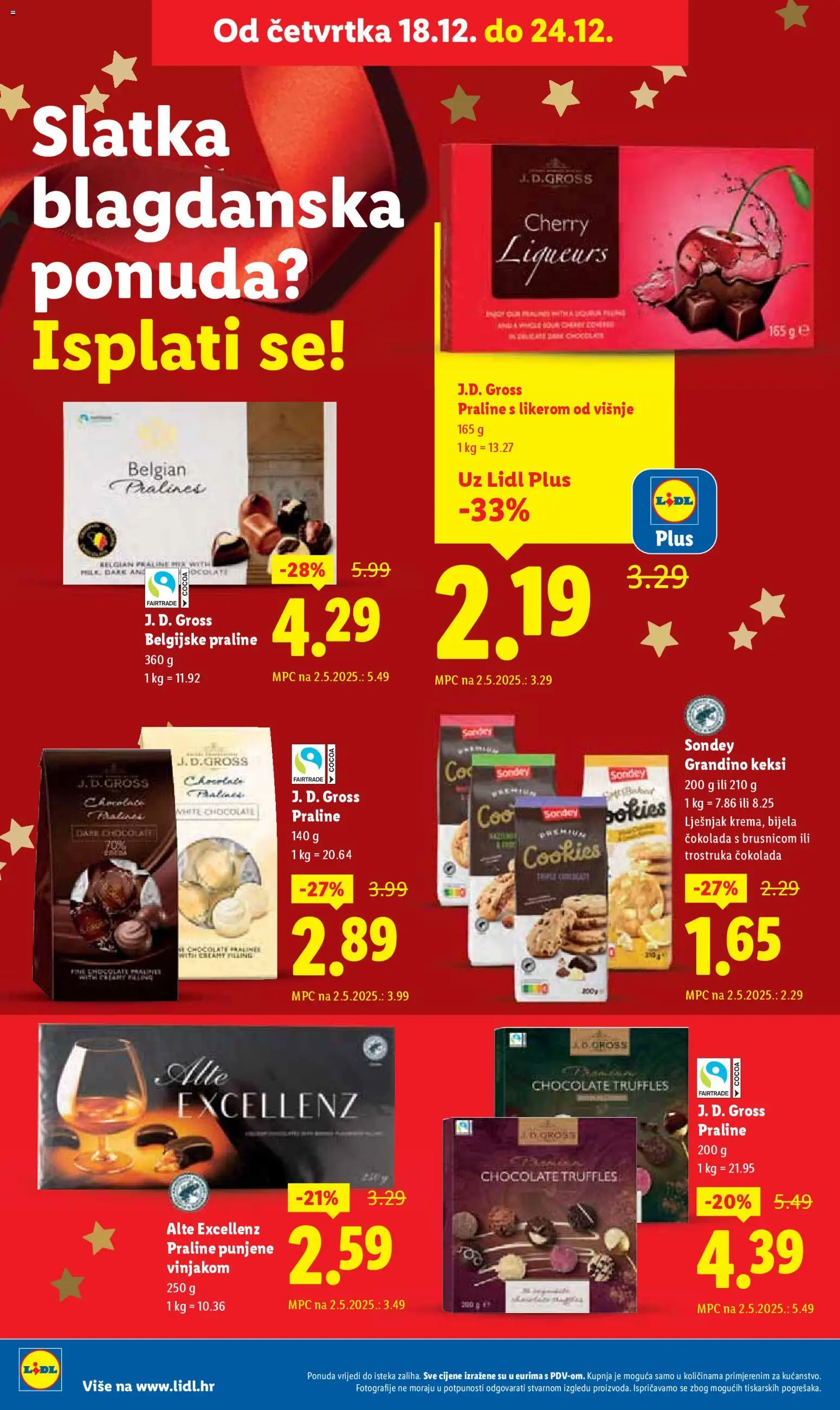 Lidl katalog | vrijedi od 18.12.2025 | Stranica: 10 | Proizvodi: Praline, Keksi, Čokolada, Lješnjak