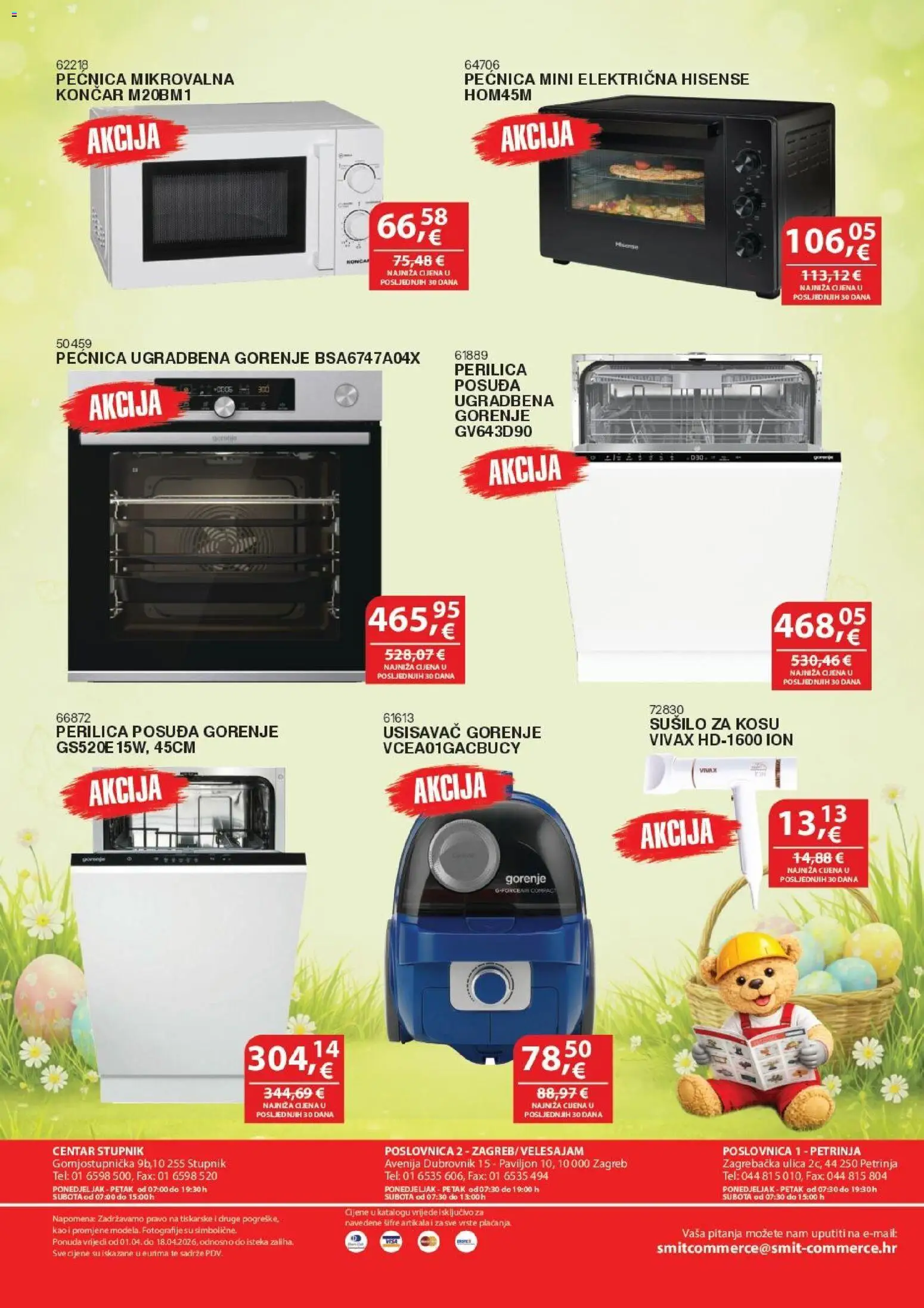 Smit Commerce katalog | vrijedi od 01.04.2026 | Stranica: 4 | Proizvodi: Usisavač, Sušilo za kosu, Pećnica, Mikrovalna pećnica