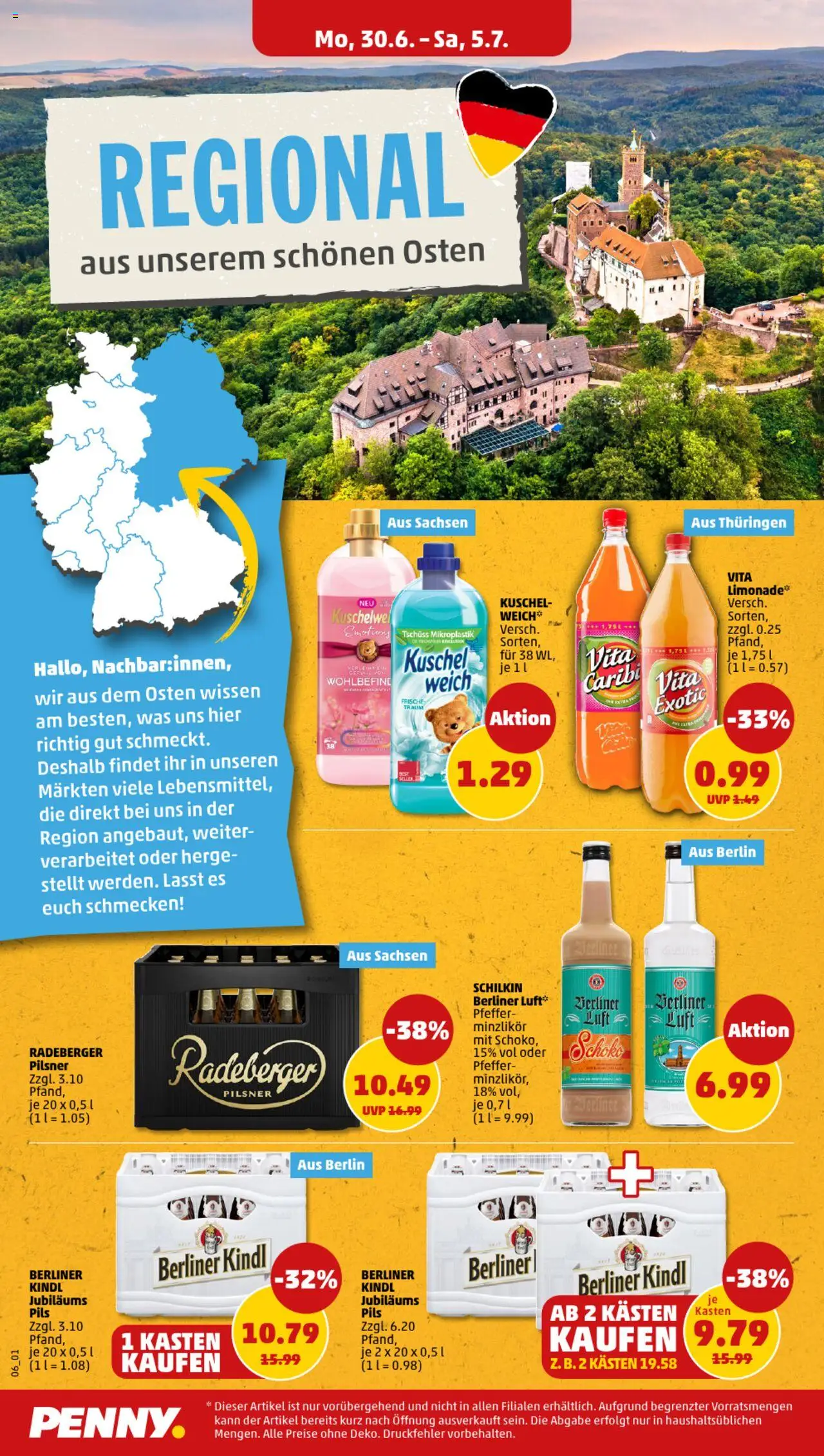 Penny Prospekt 	 - gültig ab dem 30.06.2025 | Seite: 6 | Produkte: Pils, Limonade, Pfeffer, Radeberger pilsner