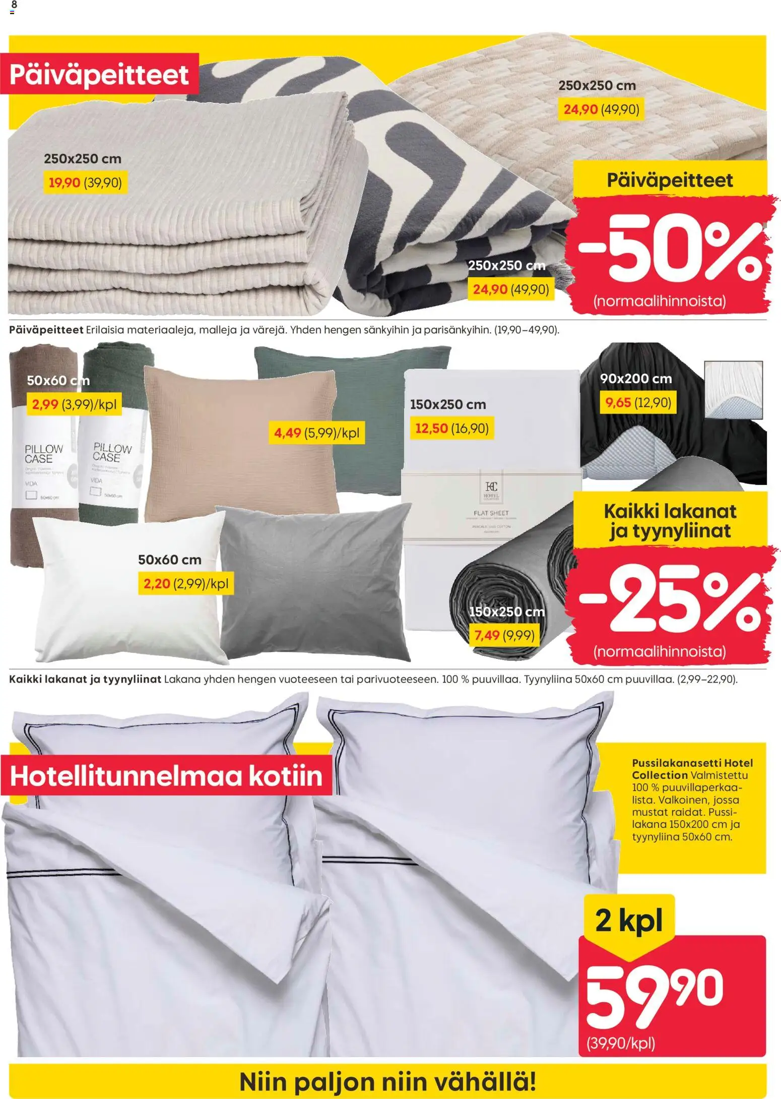 Rusta tarjoukset – voimassa 02.03.2026 alkaen | Sivu: 8 | Tuotteet: Pussilakanasetti, Lakana, Tyynyliina