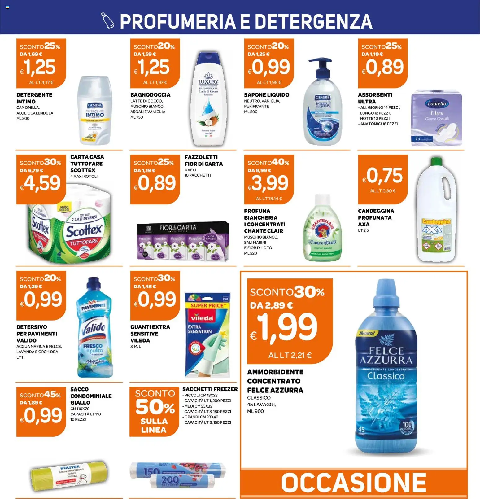 Volantino Ekom del 10.03.2026 | Pagina: 11 | Prodotti: Detergente intimo, Detergente, Fazzoletti, Orchidea