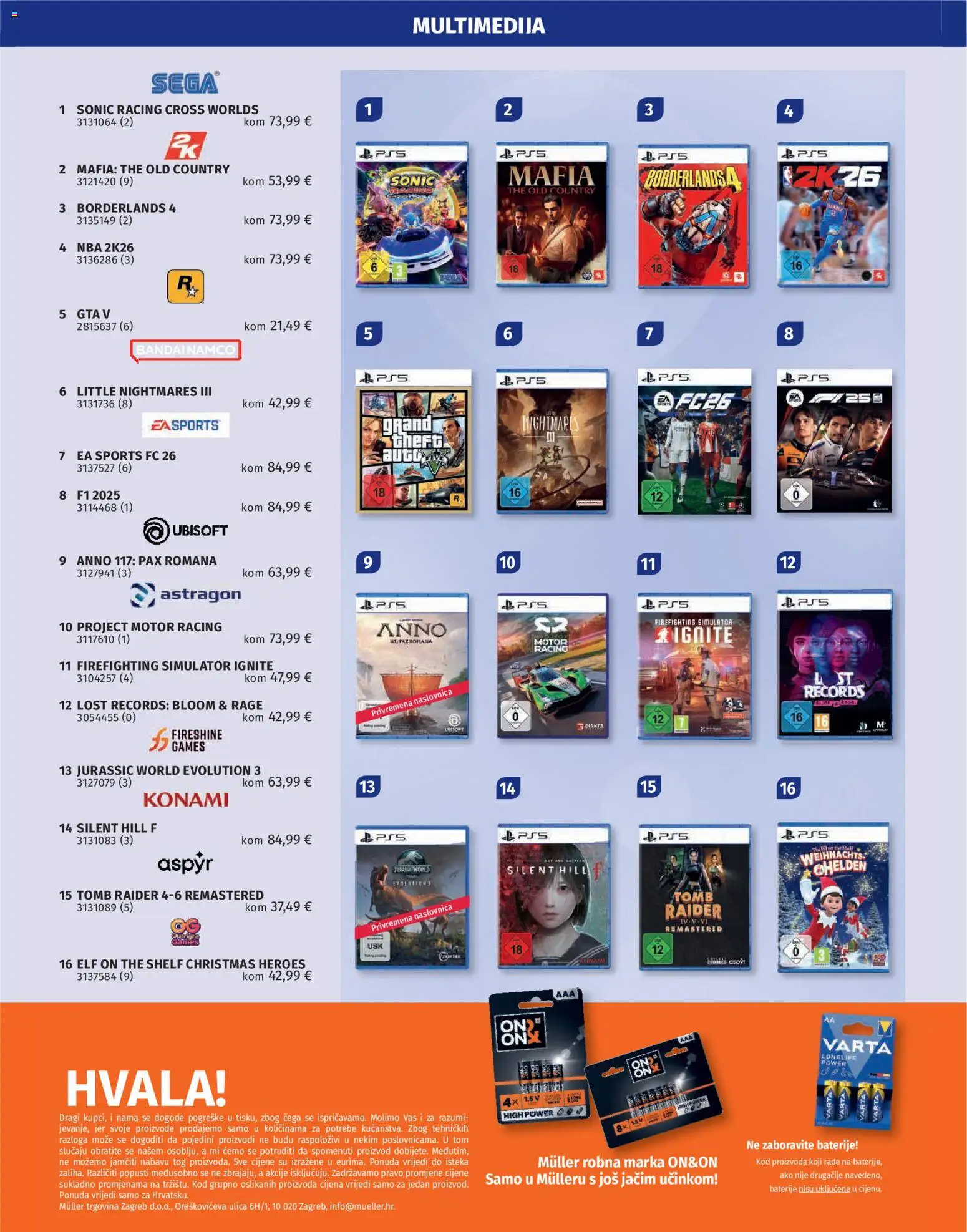 Müller katalog | vrijedi od 01.12.2025 | Stranica: 109 | Proizvodi: Baterije, Playstation