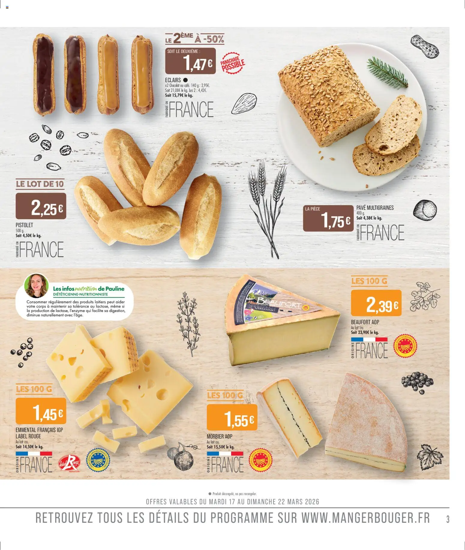 {H1} | Page: 5 | Produits: Beaufort, Emmental, Lait, Chocolat