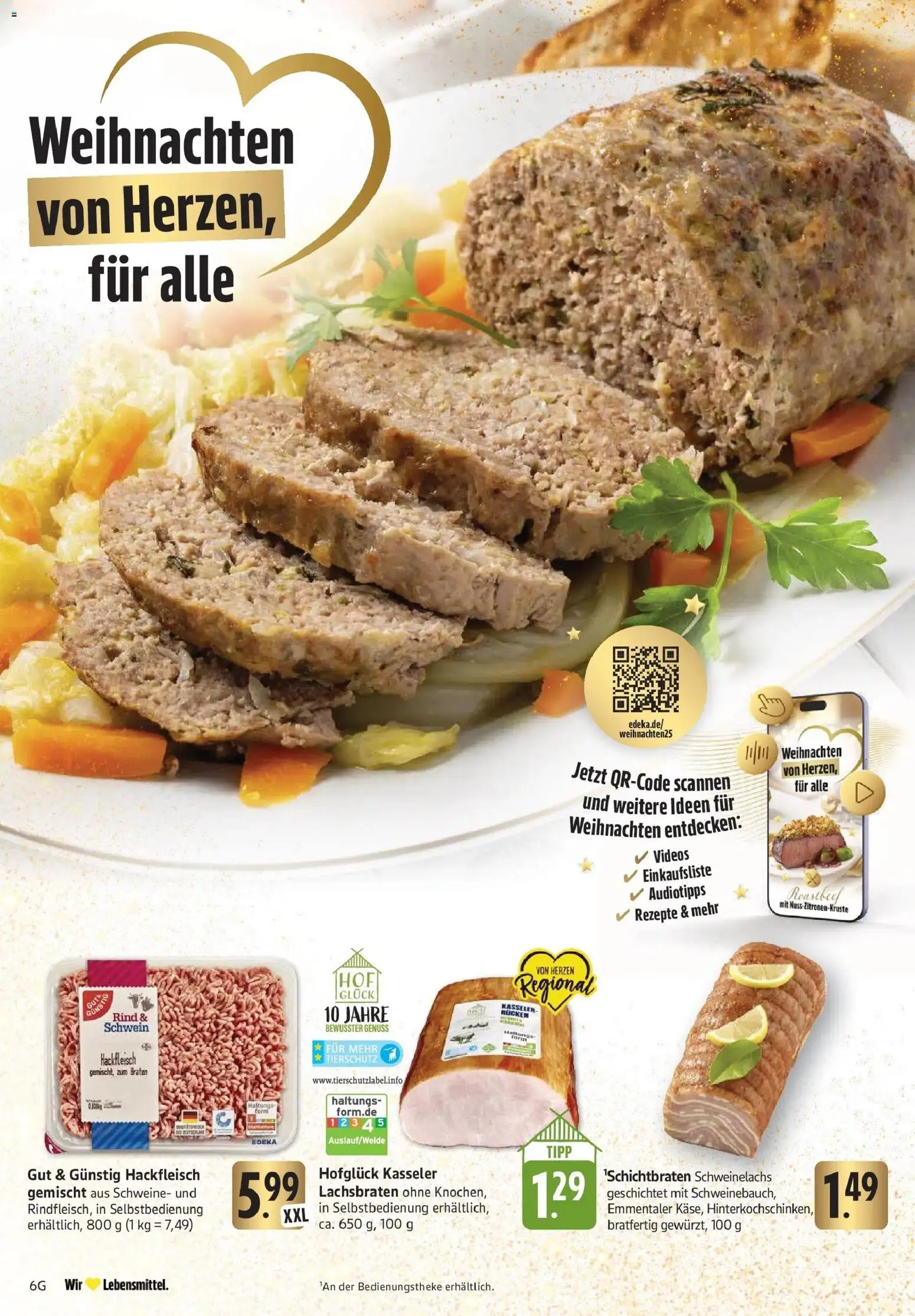 Edeka prospekt Göppingen	 – gültig ab 08.12.2025 | Seite: 6 | Produkte: Roastbeef, Hackfleisch