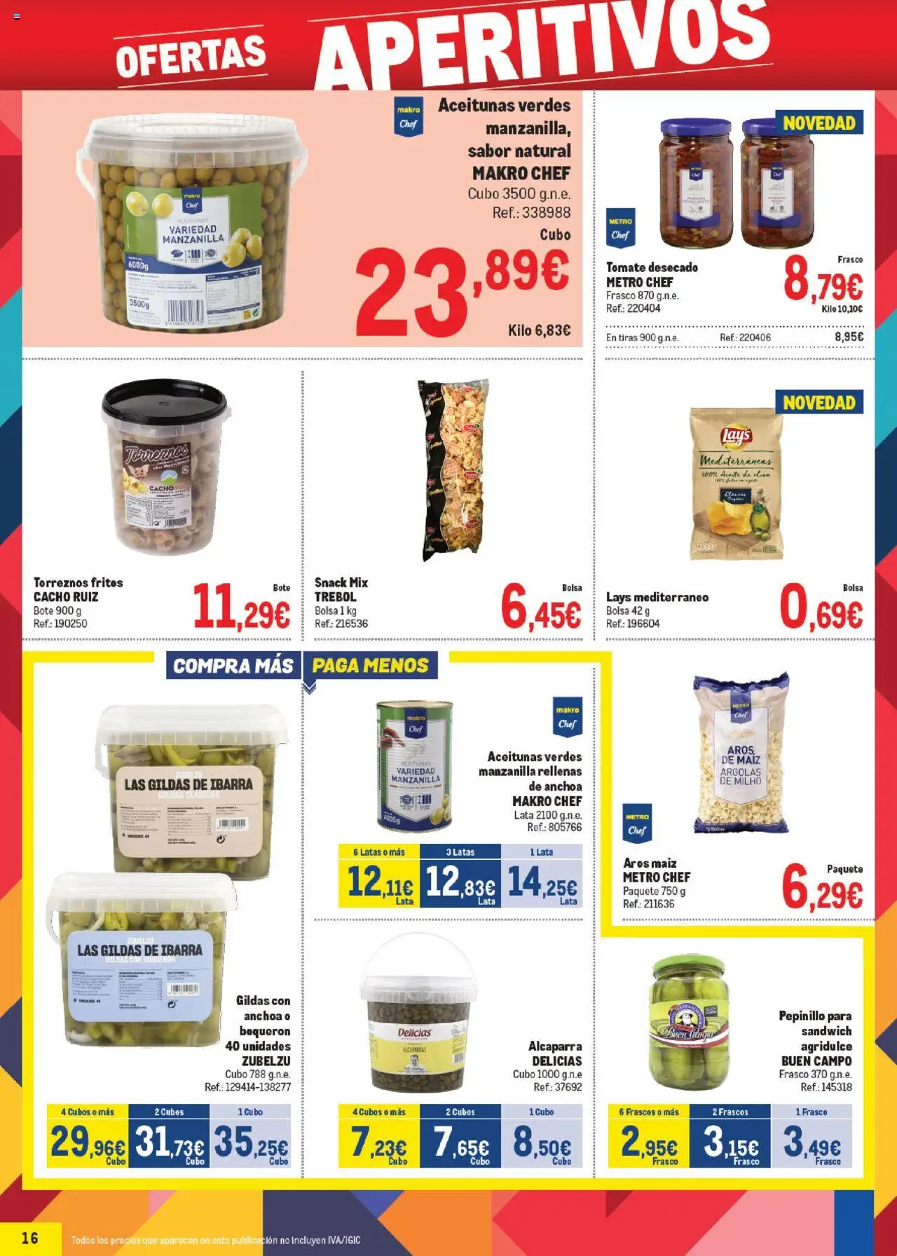 Makro - Precios Canarias │ válido desde el 06.10.2025 | Página: 16 | Productos: Aceite, Aceite de oliva, Bolsa, Anchoa