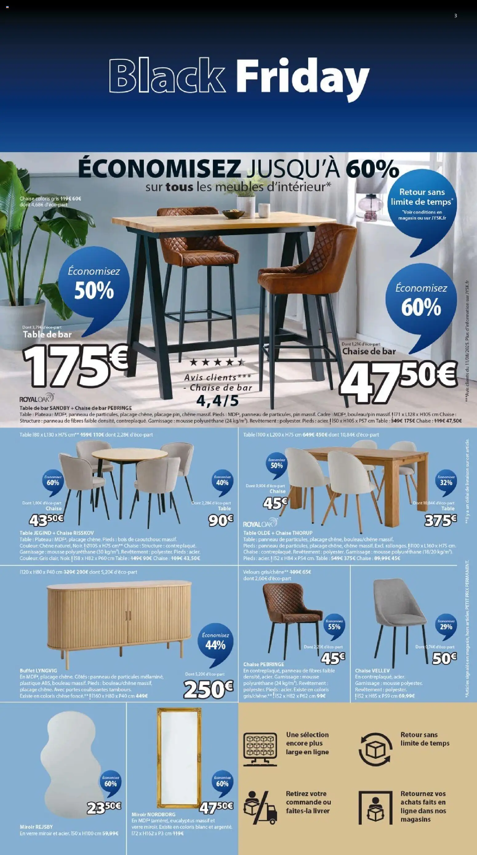 {H1} | Page: 3 | Produits: Plateau, Table, Portes, Miroir