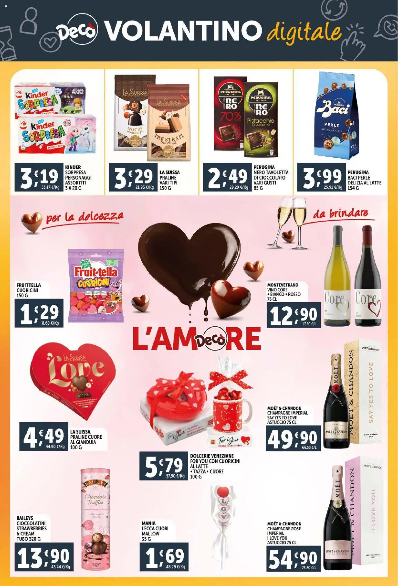 Volantino Decò del 11.02.2026 | Pagina: 26 | Prodotti: Cioccolato, Vino, Tubo, Cioccolatini