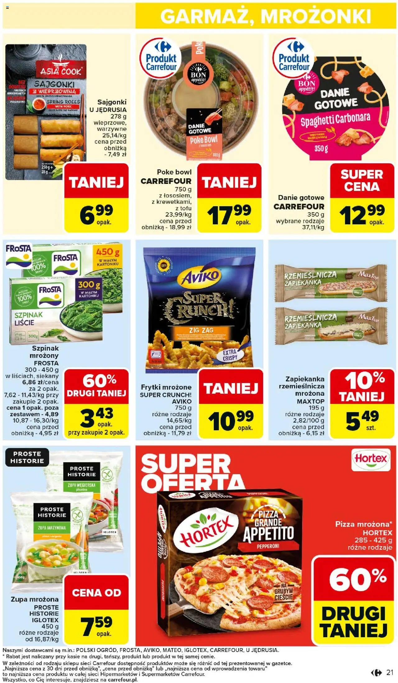 Carrefour Gazetka od 01.09.2025 | Strona: 23 | Produkty: Carbonara, Zupa jarzynowa, Sajgonki, Szpinak