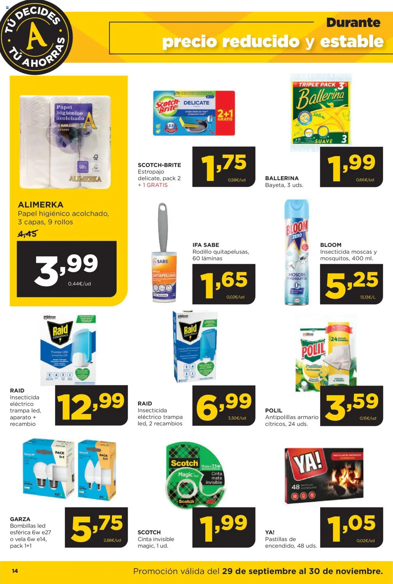 Alimerka folleto │ válido desde el 29.09.2025 | Página: 14 | Productos: Papel higienico, Vela, Armario
