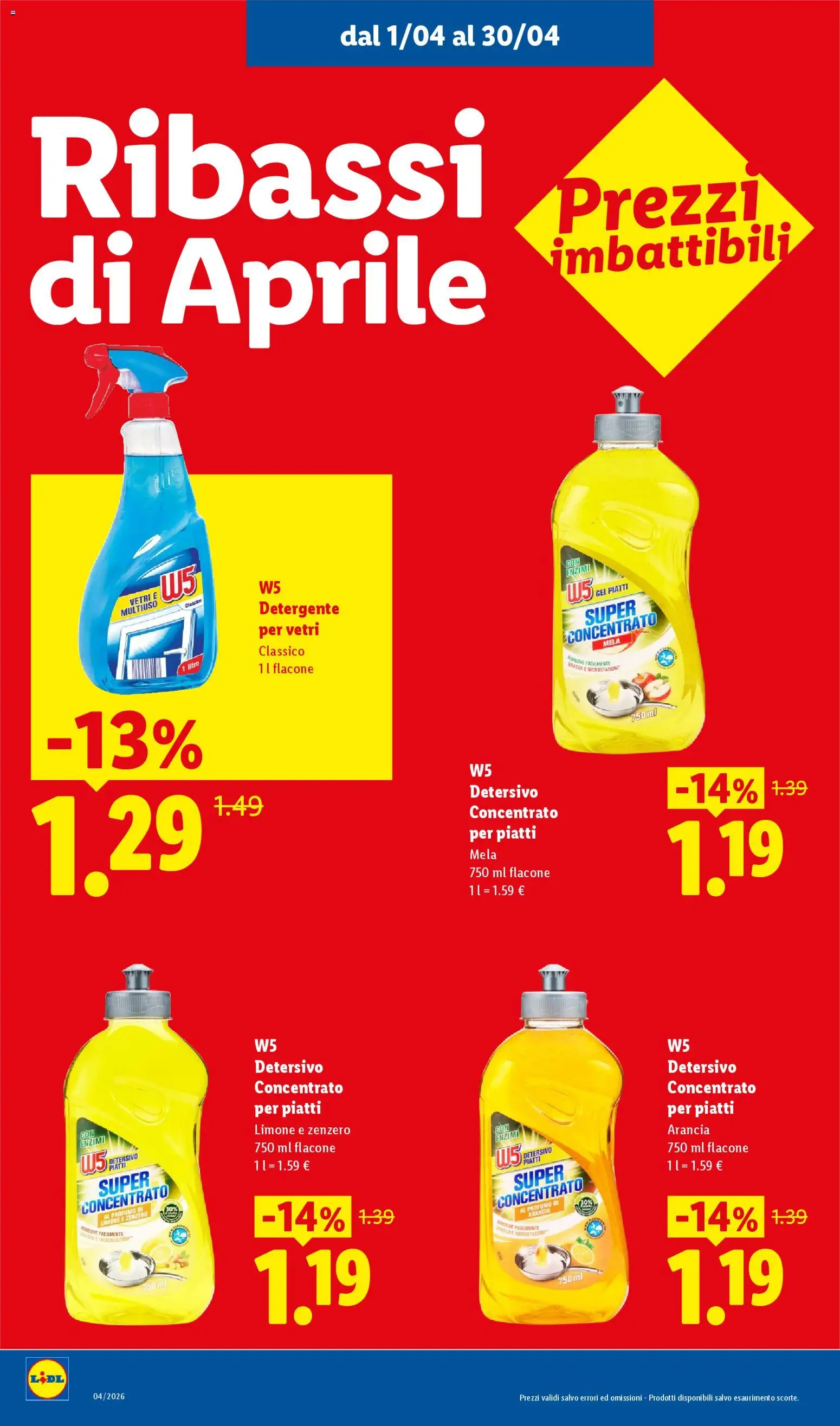 Volantino Lidl del 01.04.2026 | Pagina: 14 | Prodotti: Detergente, Limone, Arancia, Profumo