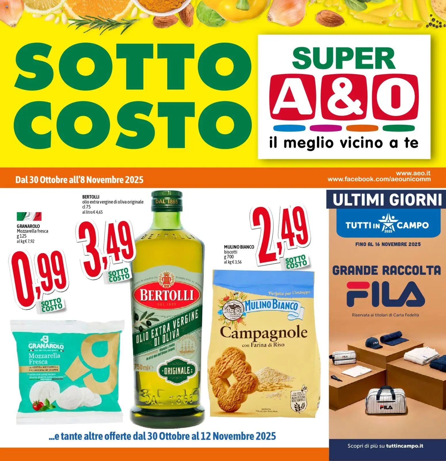 Volantino A&O del 30.10.2025 | Pagina: 1 | Prodotti: Riso, Latte, Olio, Olio extra vergine