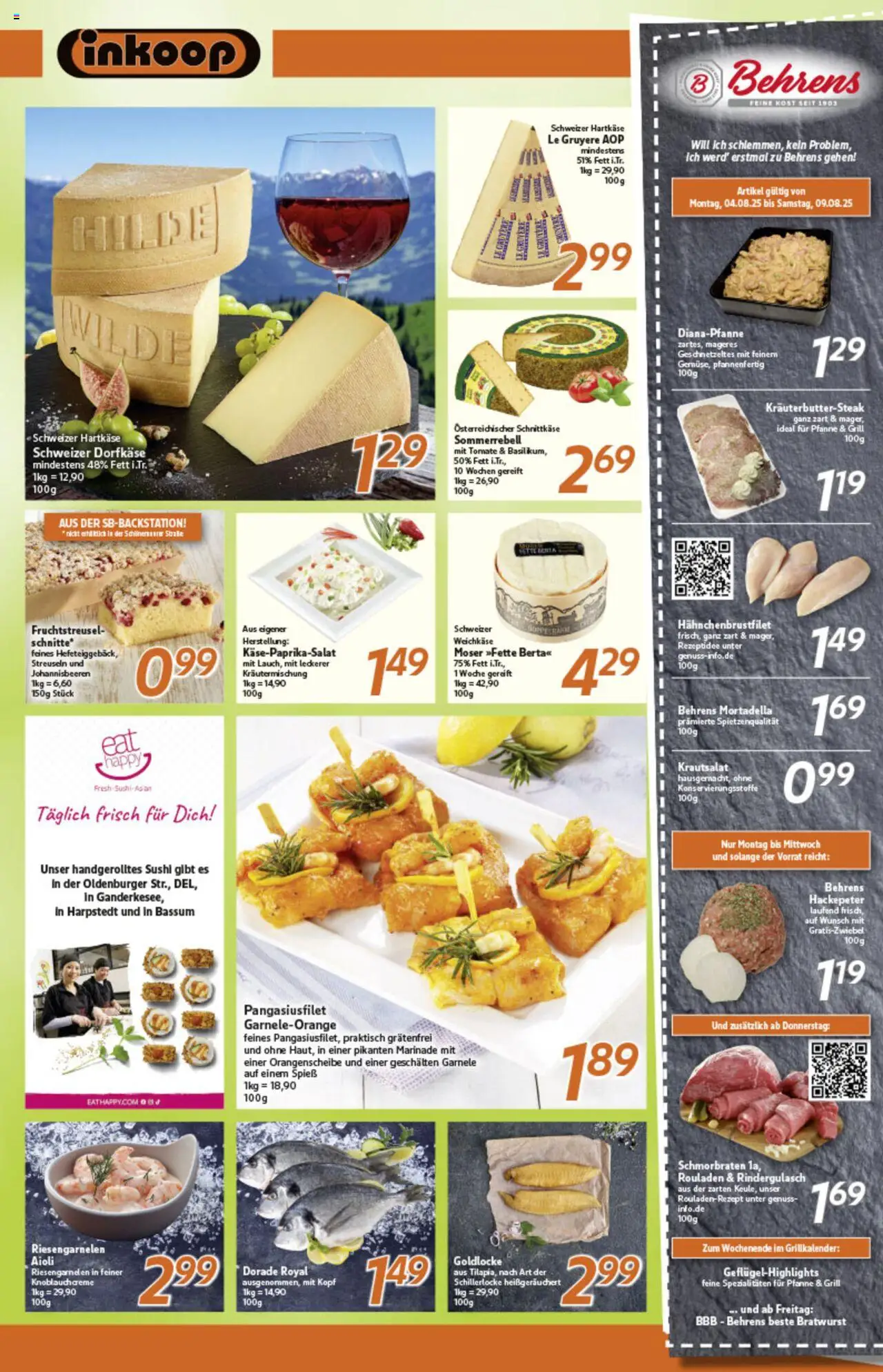 Inkoop Prospekt 	 - gültig ab dem 04.08.2025 | Seite: 3 | Produkte: Dorade, Grill, Rindergulasch, Bratwurst