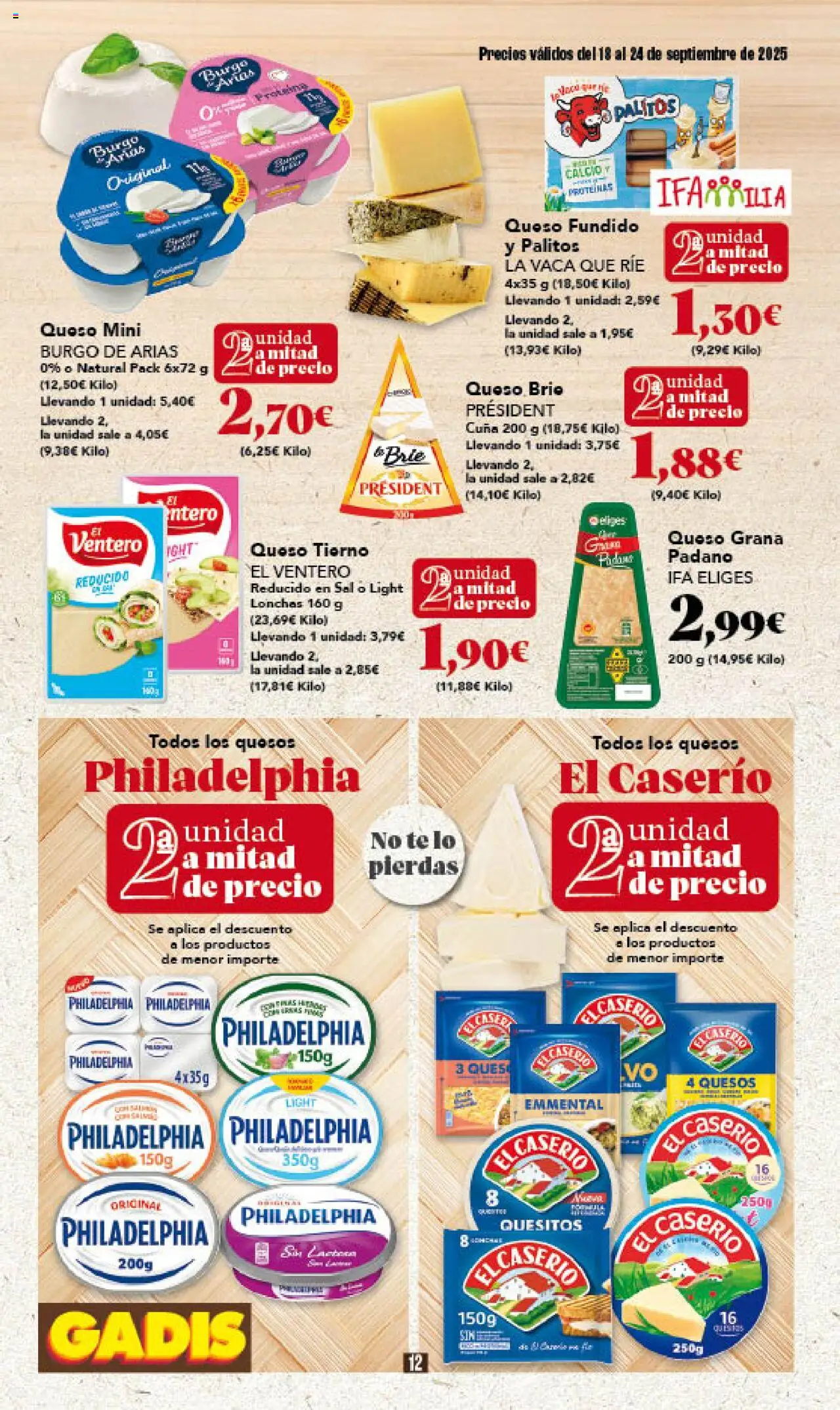 Gadis folleto │ válido desde el 18.09.2025 | Página: 12 | Productos: Γραβάτα, Queso, Té, Cuna