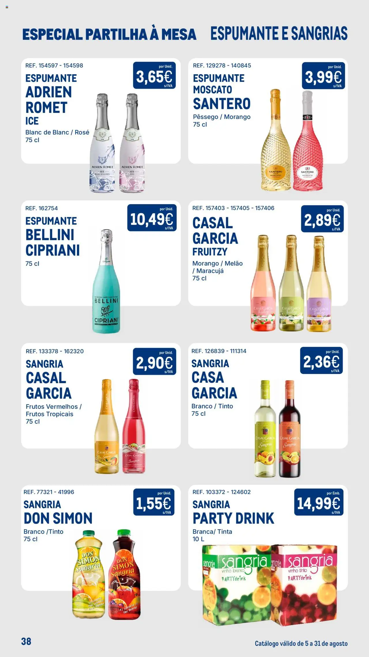 Makro - Especial Partilha à Mesa │ válido de 05.08.2025 | Página: 38 | Produtos: Espumante, Tinta, Mesa, Vinho