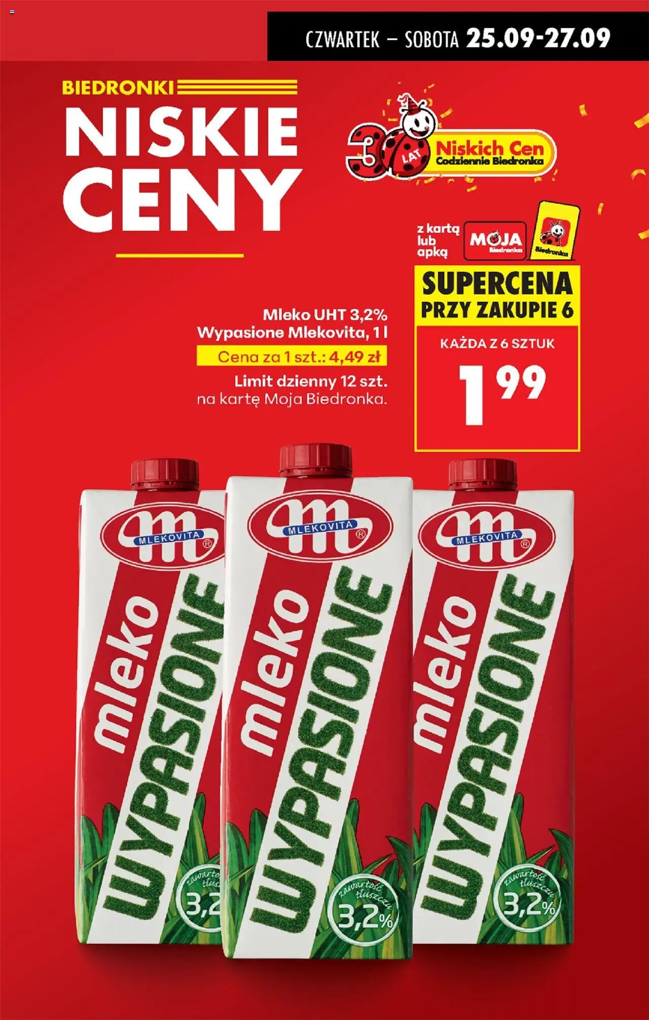 Biedronka gazetka - Oferta w tym tygodniu od 25.09.2025 | Strona: 3 | Produkty: Karta, Mleko