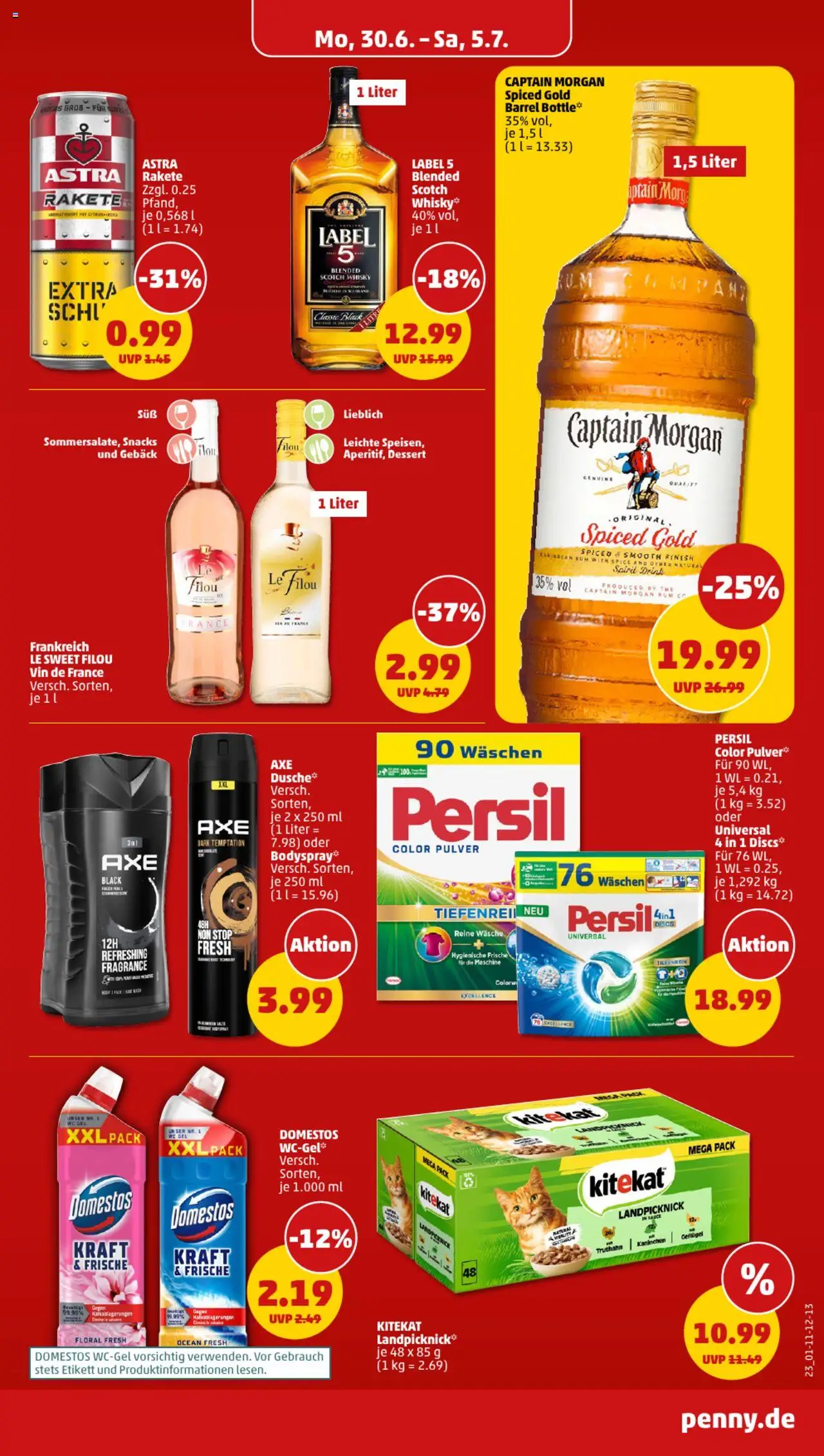 Penny Prospekt 	 - gültig ab dem 30.06.2025 | Seite: 23 | Produkte: Dusche, Axe, Captain morgan, Persil