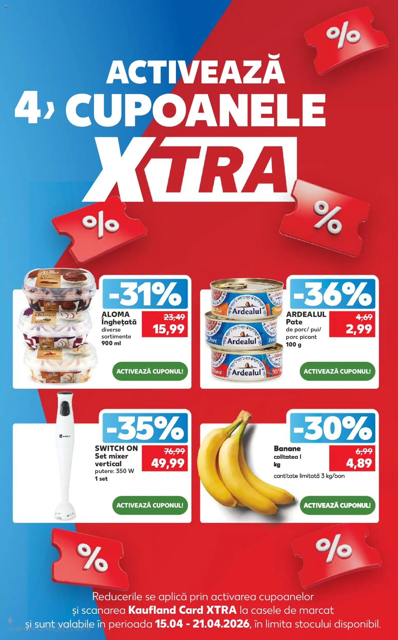 Noul catalog Kaufland – valabil de la 15.04.2026 | Pagină: 6 | Produse: Blender, Mixer, Pate, Banane