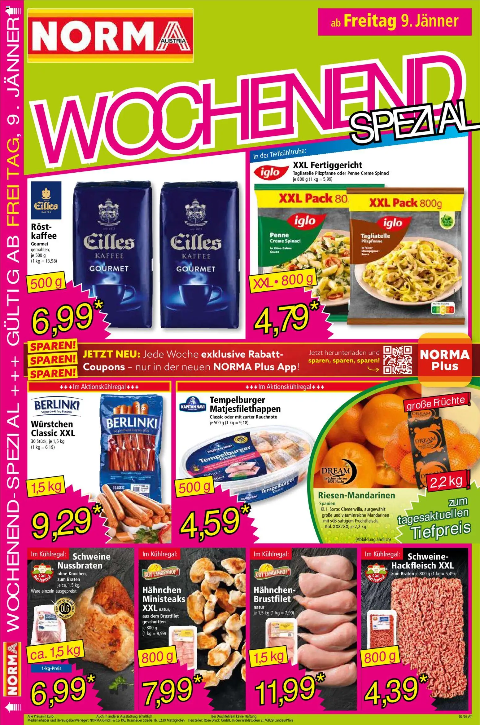 Norma Flugblatt gültig ab 05.01.2025 | Seite: 18 | Produkte: Mandarinen, Creme, Kaffee