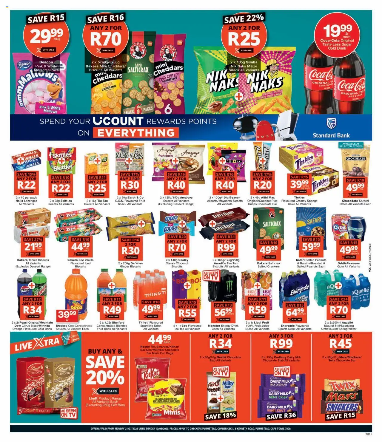 Checkers Western Cape - Plumstead Store Relaunch │ valid from 21.07.2025 | Page: 5 | Products: Cake, Sweets, Juice, Lozenges