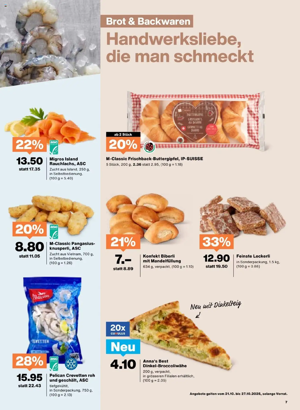 Migros Aktionen – gültig ab 21.10.2025 | Seite: 7 | Produkte: Butter, Brot