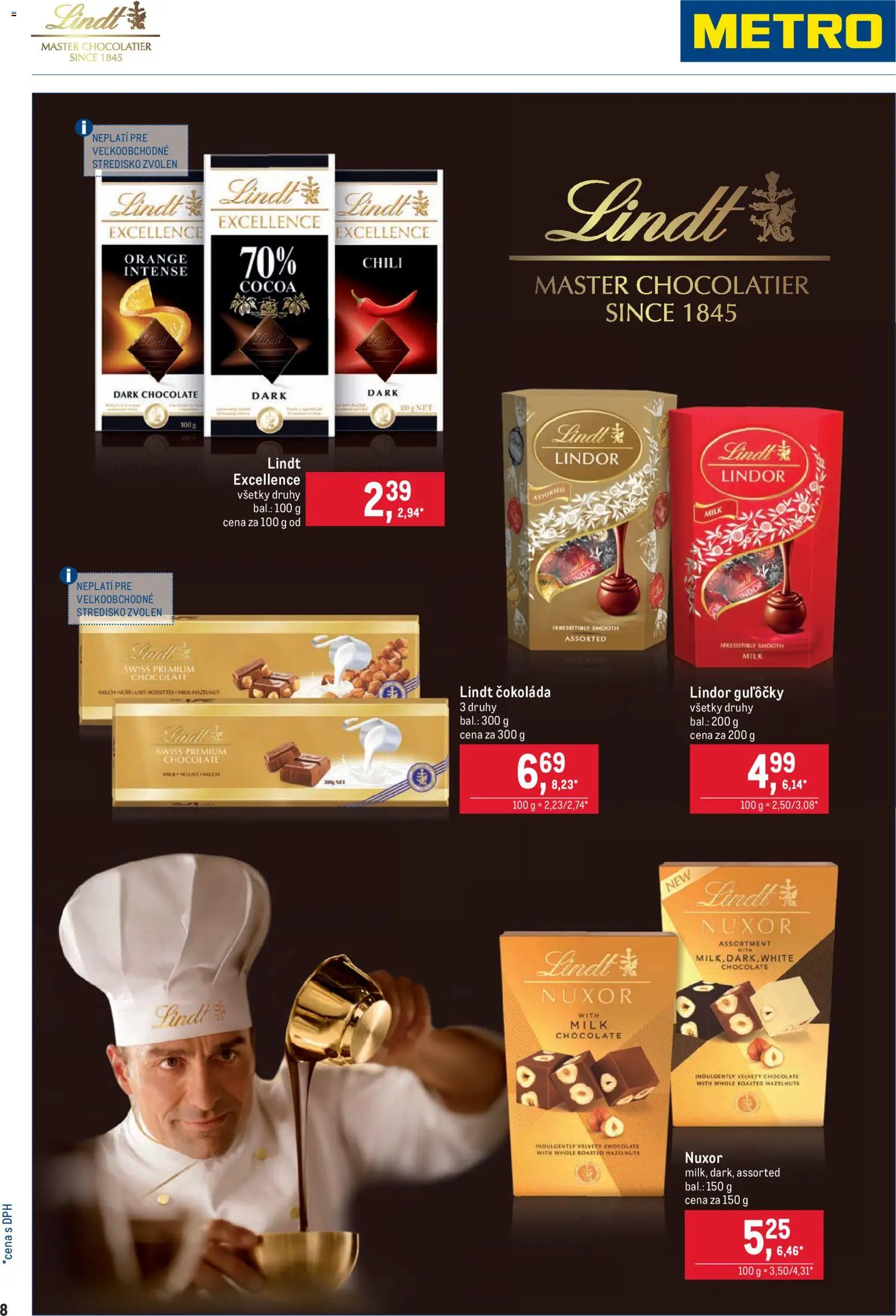 Nové Metro akcie – leták je platný od 25.03.2026 | Strana: 8 | Produkty: Lindor, Lindt, Čokoláda