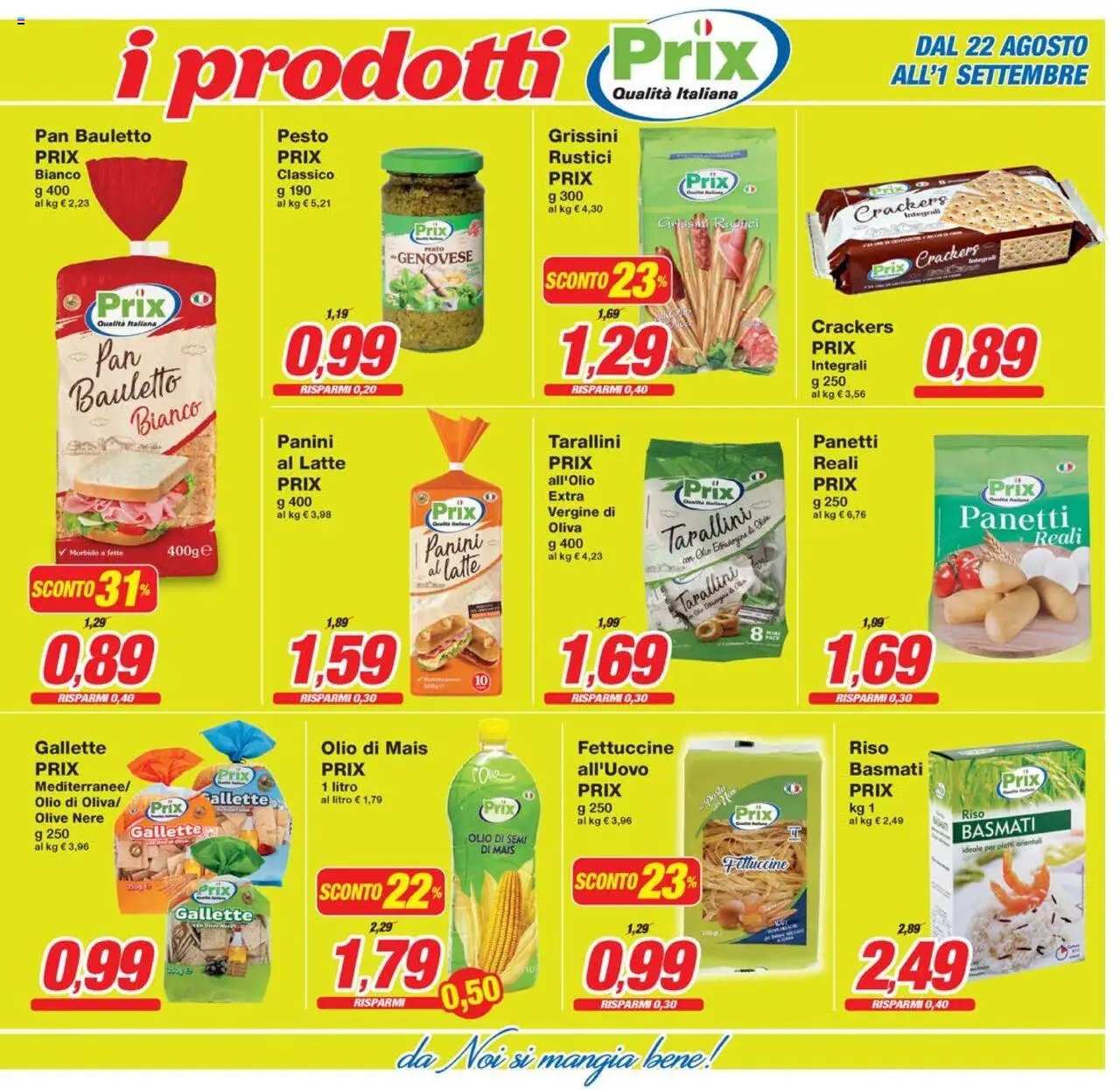 Volantino Prix del 22.08.2025 | Pagina: 3 | Prodotti: Riso, Crackers, Pesto, Fettuccine