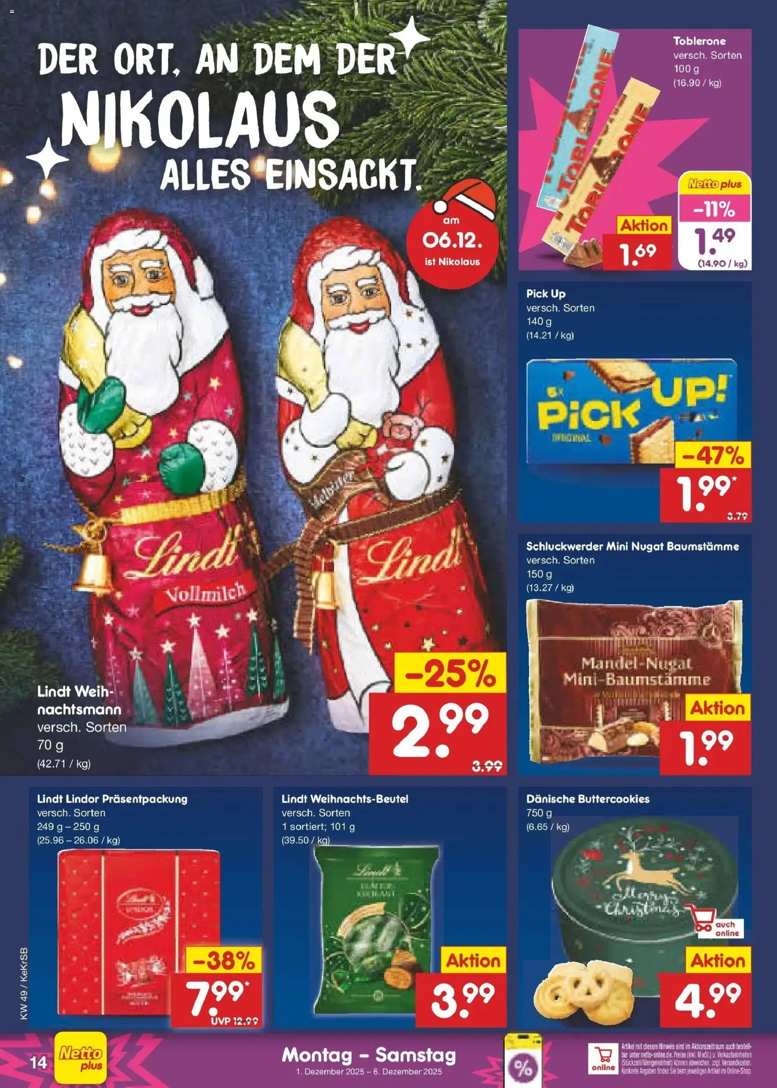 Netto Marken-Discount prospekt Jüchen	 – gültig ab 01.12.2025 | Seite: 14 | Produkte: Lindt