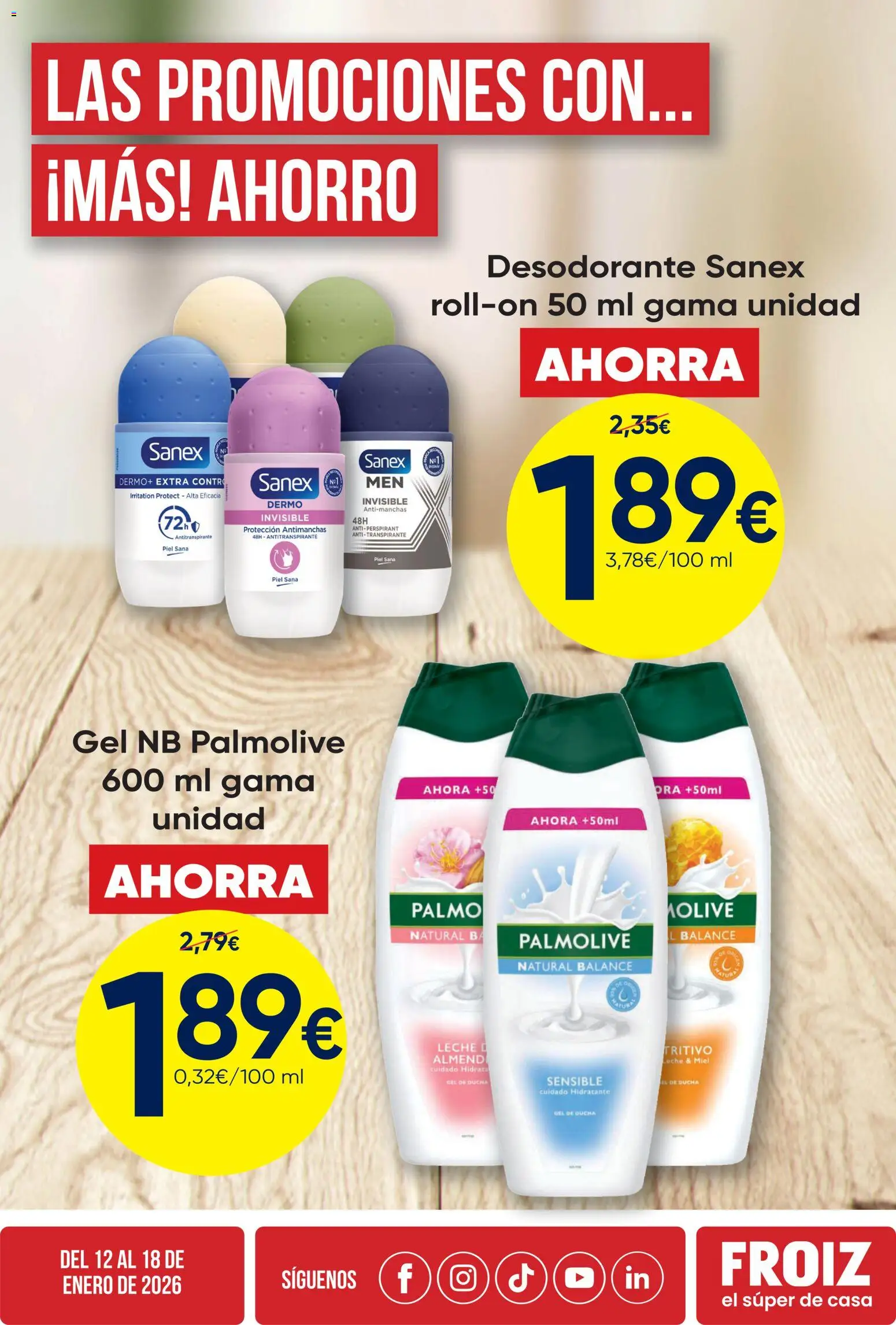 Froiz - Oferta semanal │ válido desde el 12.01.2026 | Página: 1 | Productos: Gel de ducha, Antitranspirante, Leche, Ducha