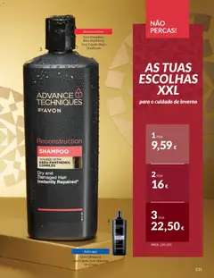 Pré-visualização Reconstruction SHAMPOO, Com Complexo Kera-Panthenol Para Cabelo Muito Danificado. Infused with: Kera-Panthenol Complex. Dry and Damaged Hair Instantly Repaired* válido de 01.12.2025 | Página: 231