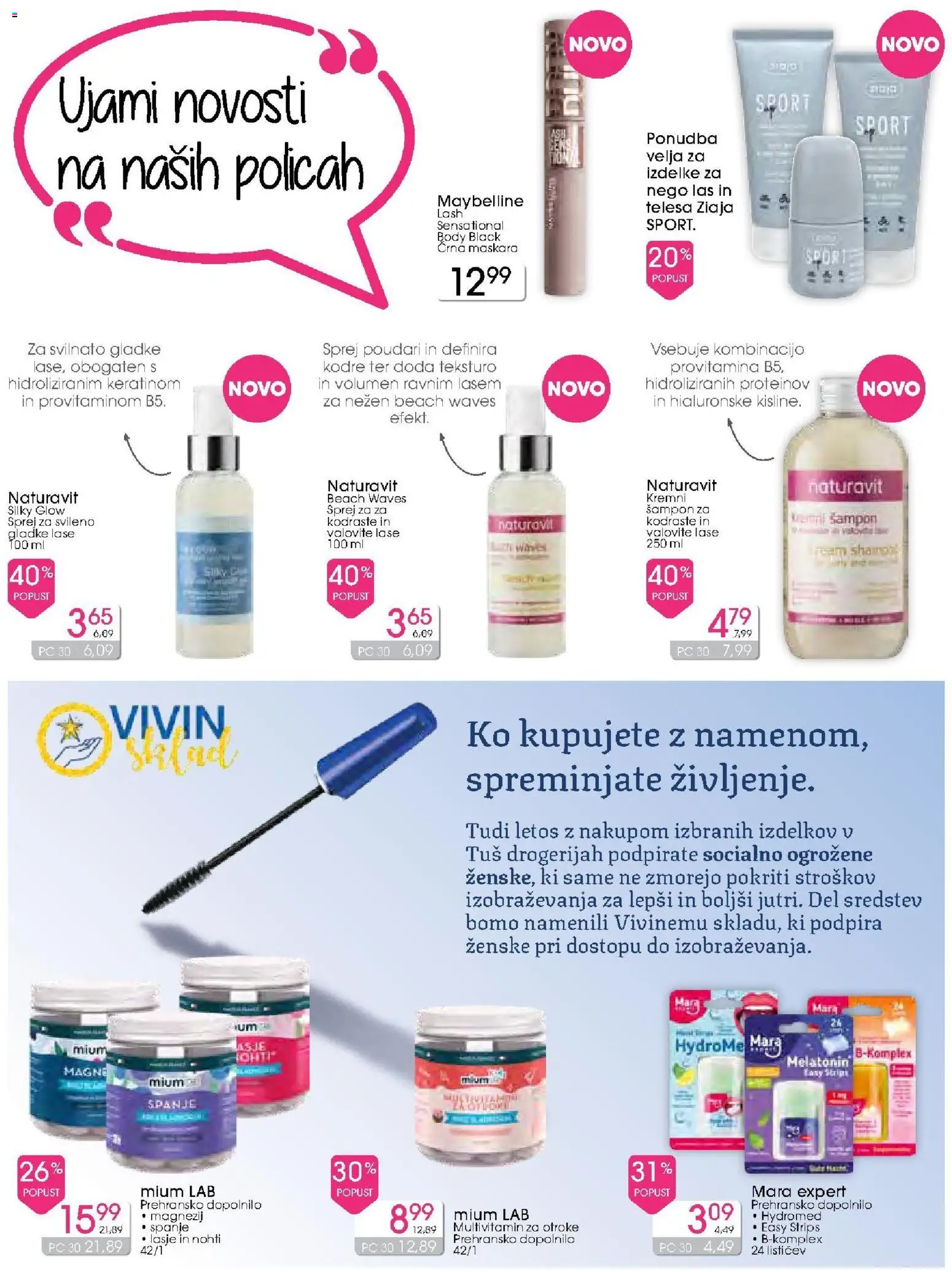 Novi Tuš drogerija katalog ponudbe – veljaven od 14.01.2026 | Stran: 14 | Izdelki: Maskara, Sampon