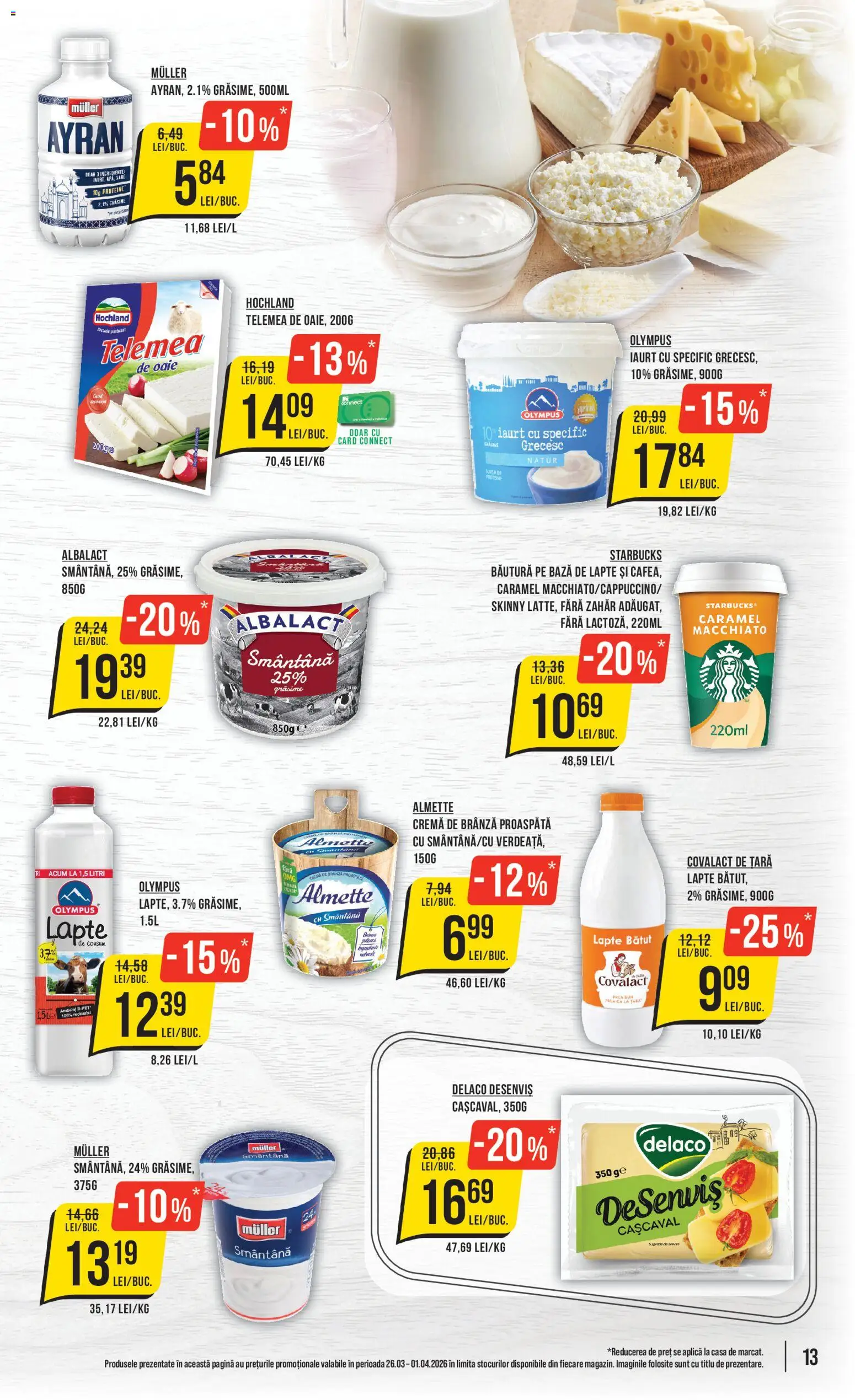 Noul catalog Mega Image – valabil de la 26.03.2026 | Pagină: 13 | Produse: Tırnak makası, Cașcaval, Brânză, Cremă