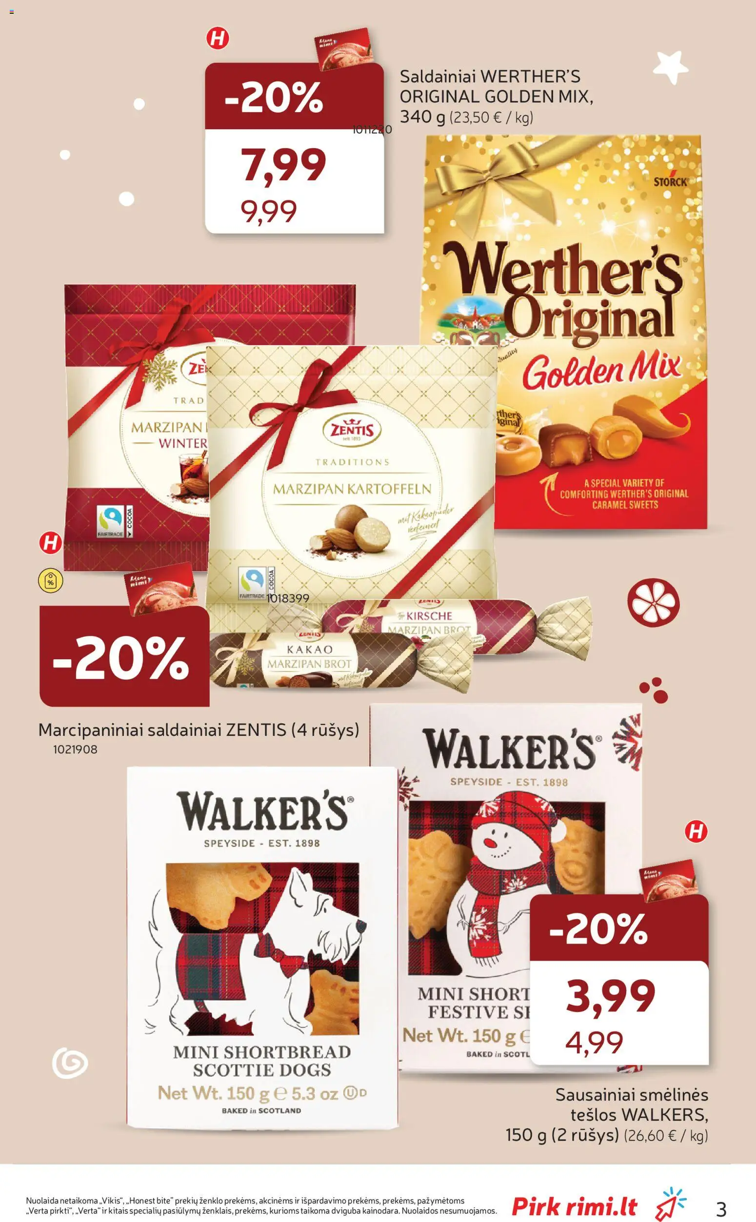 Rimi akcijos nuo 04.11.2025 | Puslapis: 3 | Prekių: Sausainiai, Saldainiai