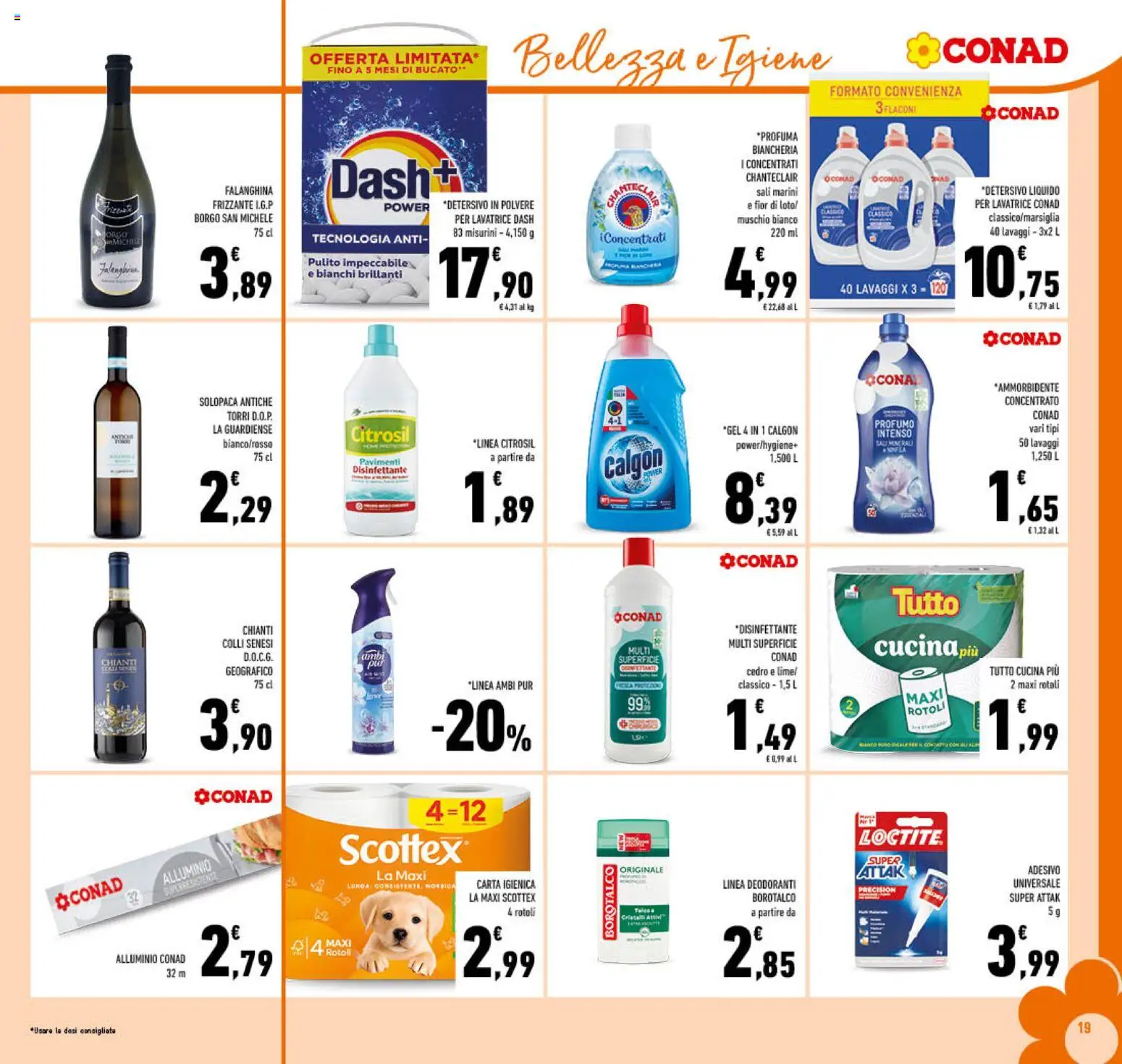 Volantino Conad del 03.01.2026 | Pagina: 19 | Prodotti: Carta igienica, Lavatrice, Alluminio, Profumo