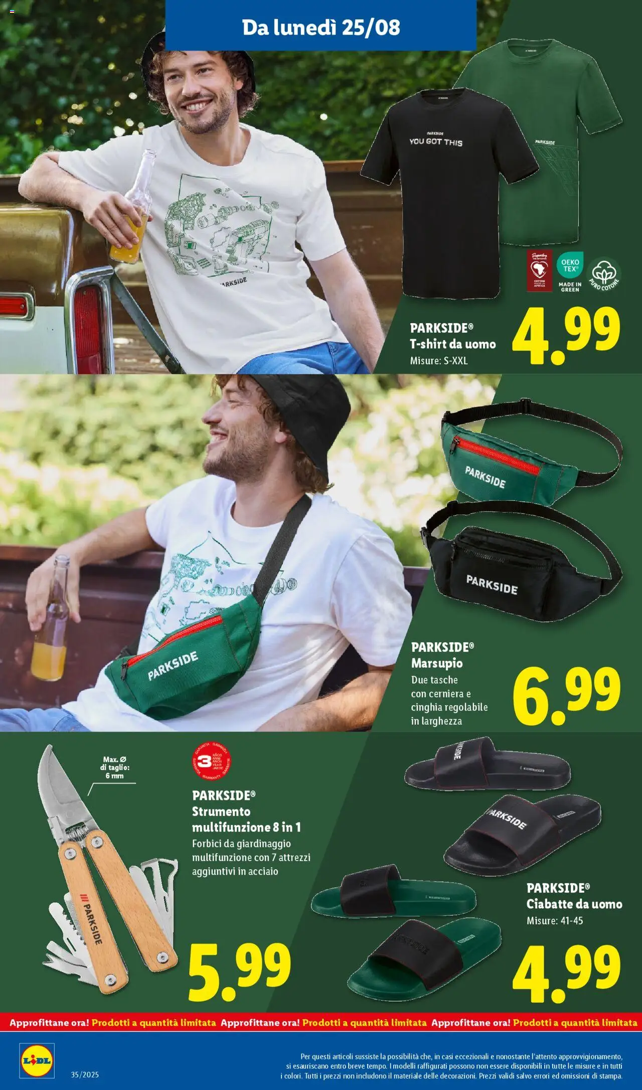 Volantino Lidl del 25.08.2025 | Pagina: 32 | Prodotti: Ciabatte, T-shirt