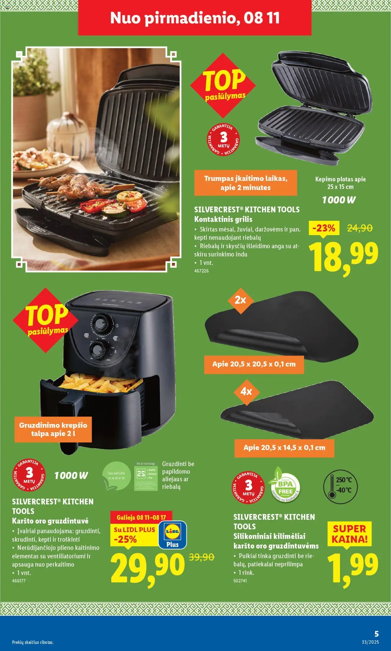 LIDL - Leidinys - Ne maisto prekių pasiūlymai│galioja nuo 11.08.2025 | Puslapis: 5 | Prekių: Grilis
