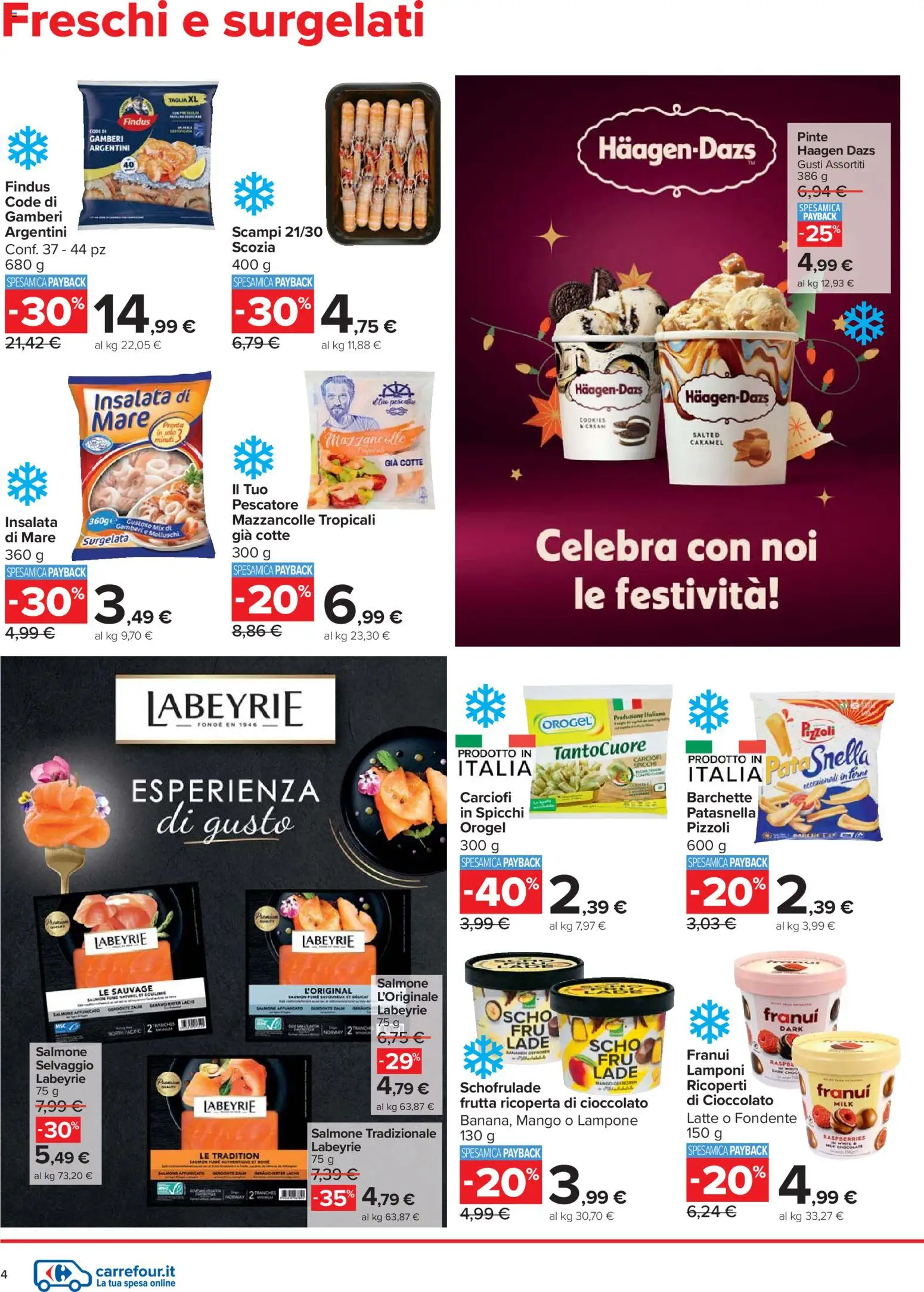 Volantino Carrefour del 27.12.2025 | Pagina: 4 | Prodotti: Cioccolato, Lamponi, Frutta, Latte