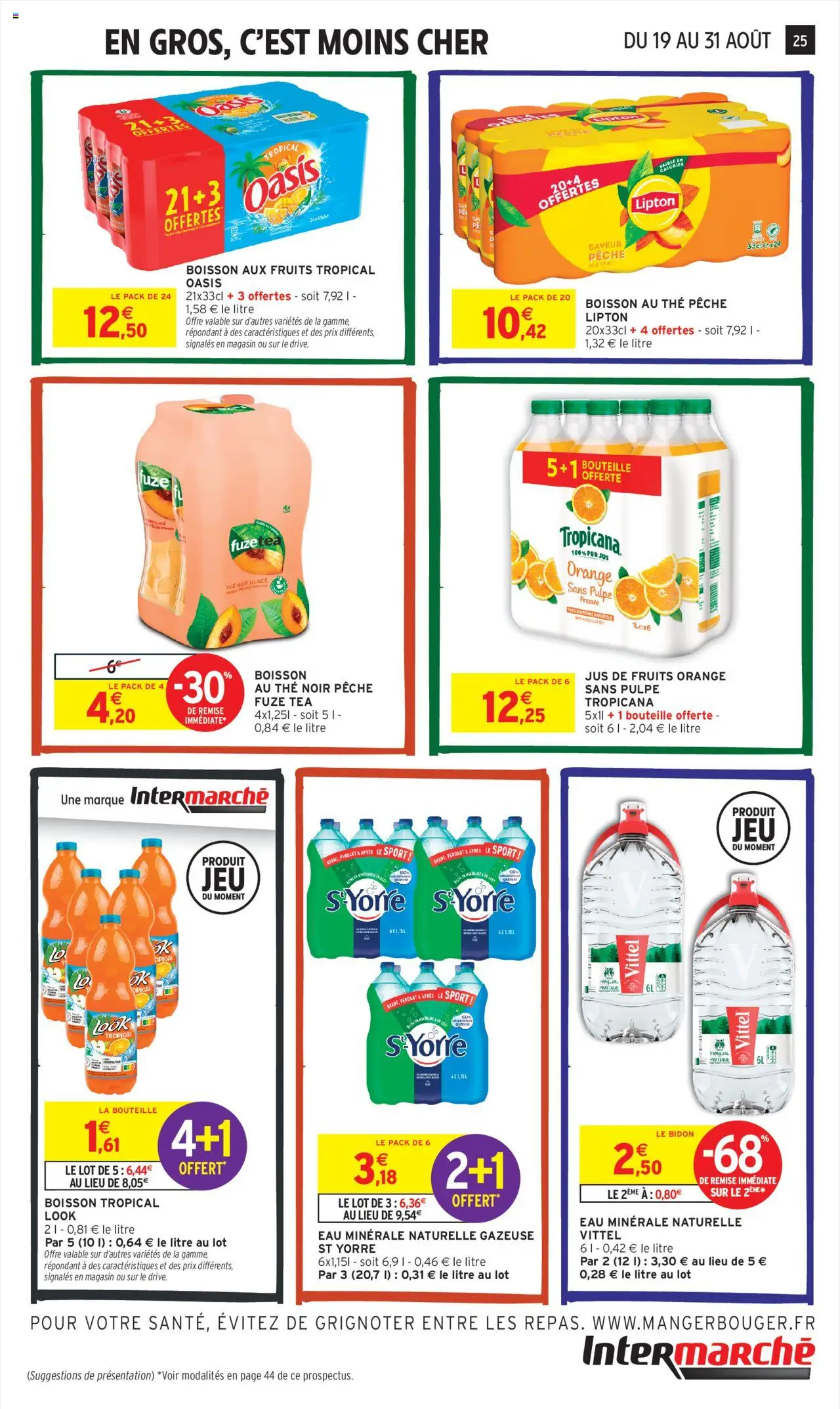  | Page: 25 | Produits: Orange, Eau minérale naturelle, Vittel, Jus