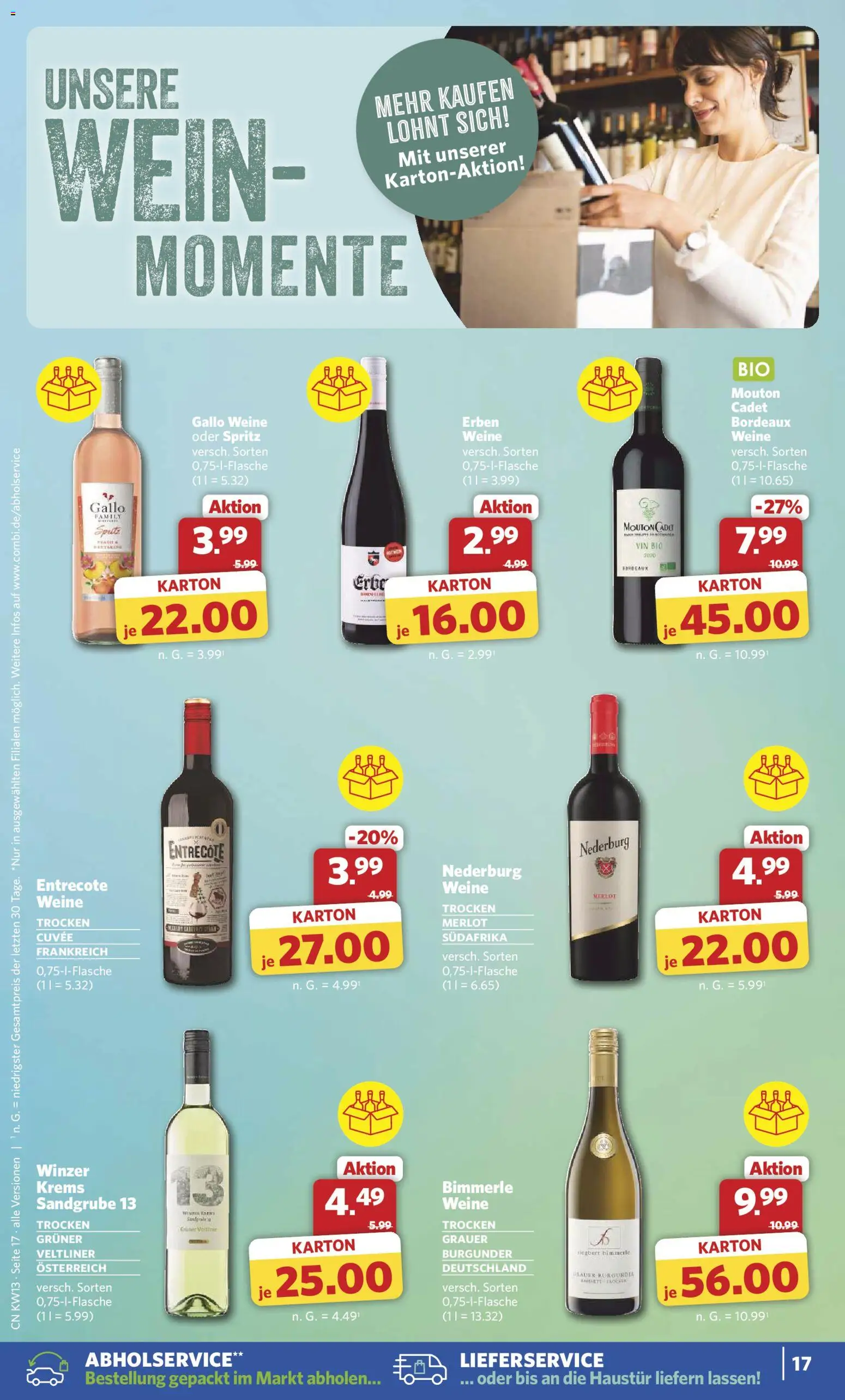 Combi Prospekt 	 – gültig ab 23.03.2026 | Seite: 17 | Produkte: Sprite, Merlot, Entrecote, Wein